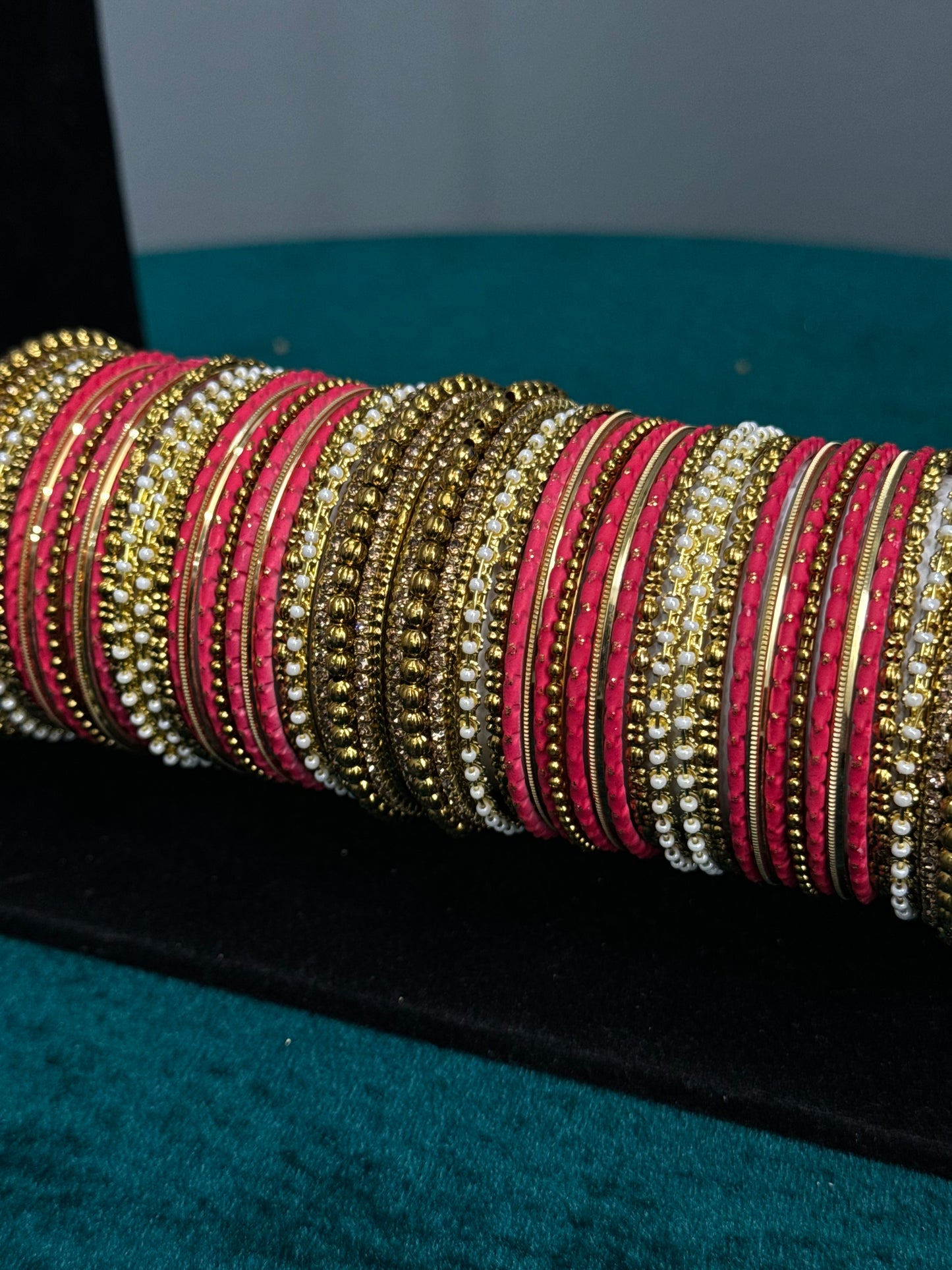 Magenta Designer Work Bangles