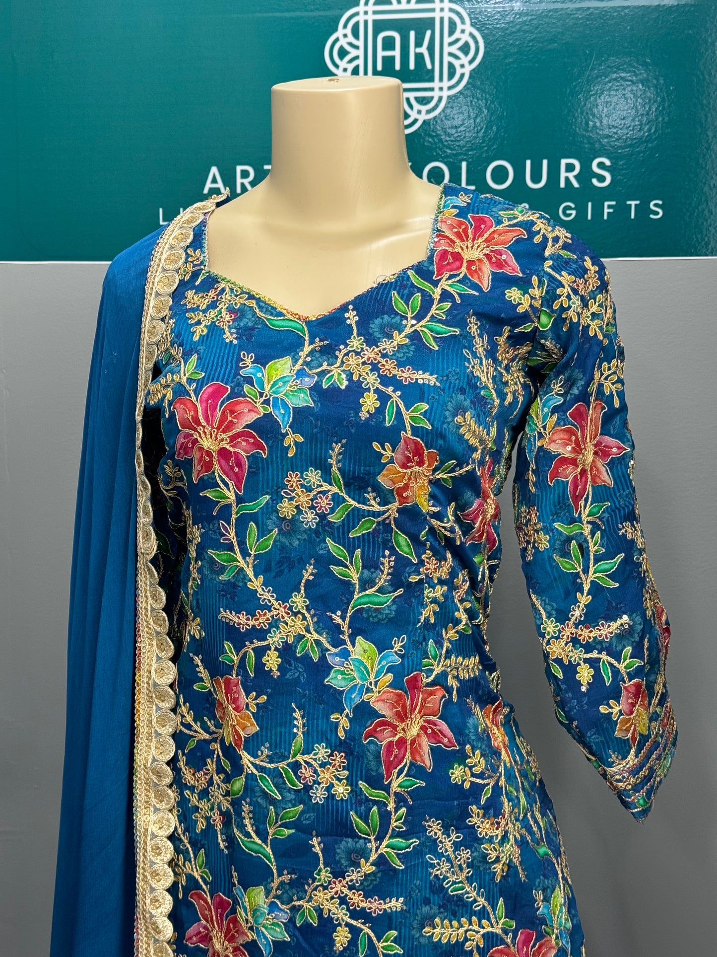 Position Work Sharara Suit- AK6668-14