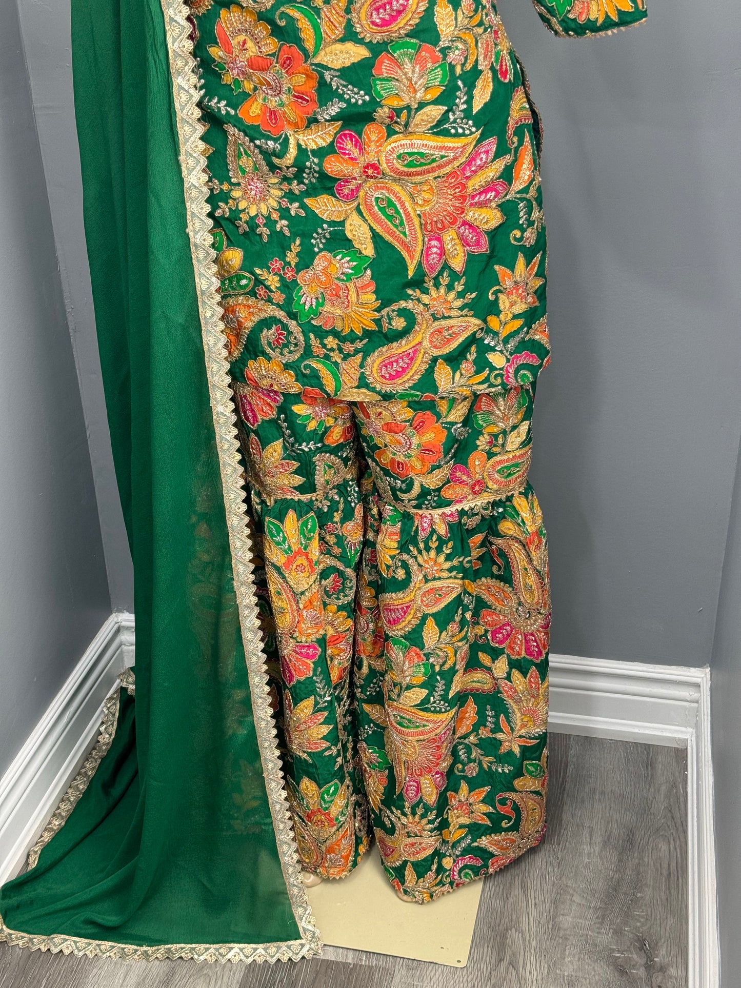 Allover Position Work Gharara Suit