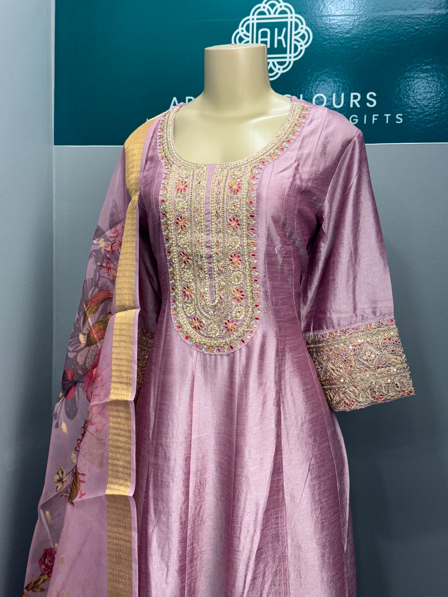 Floral Dupatta Anarkali- AK5153-19