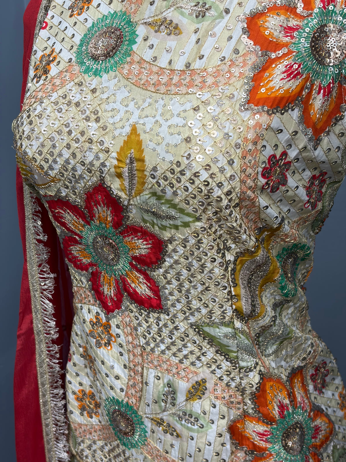Halter Neck Deep Back Sharara Suit- AK5960-1426