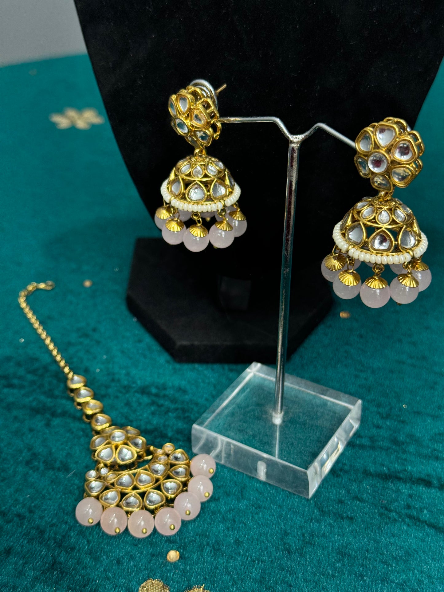 Baby Pink Kundan Jewelry Set