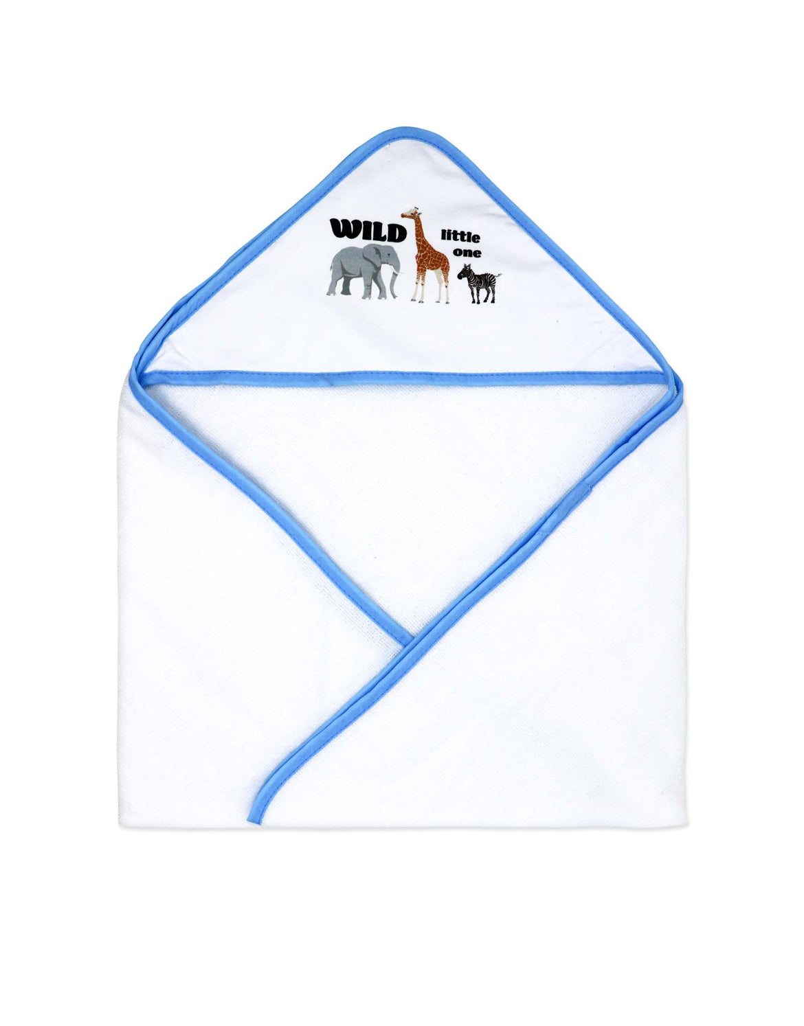 2 Pack Animal Party Baby Towel - Blue & White