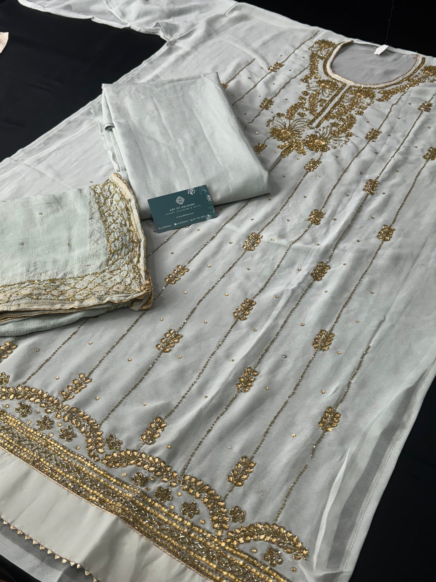 Narm Rang Kalakari Blue Semi-Stitched Suit
