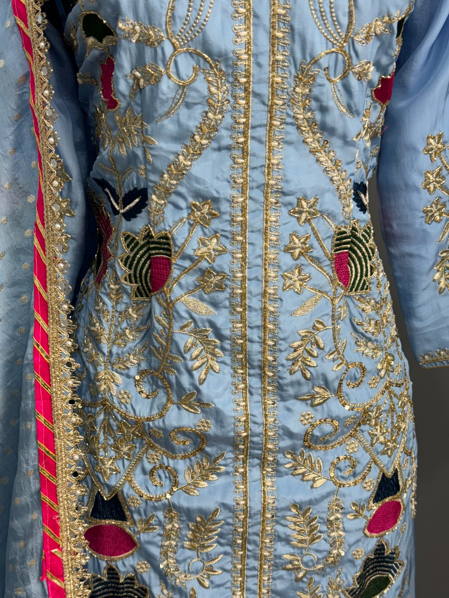 Embroidered Sharara Suit- AK3435-8926