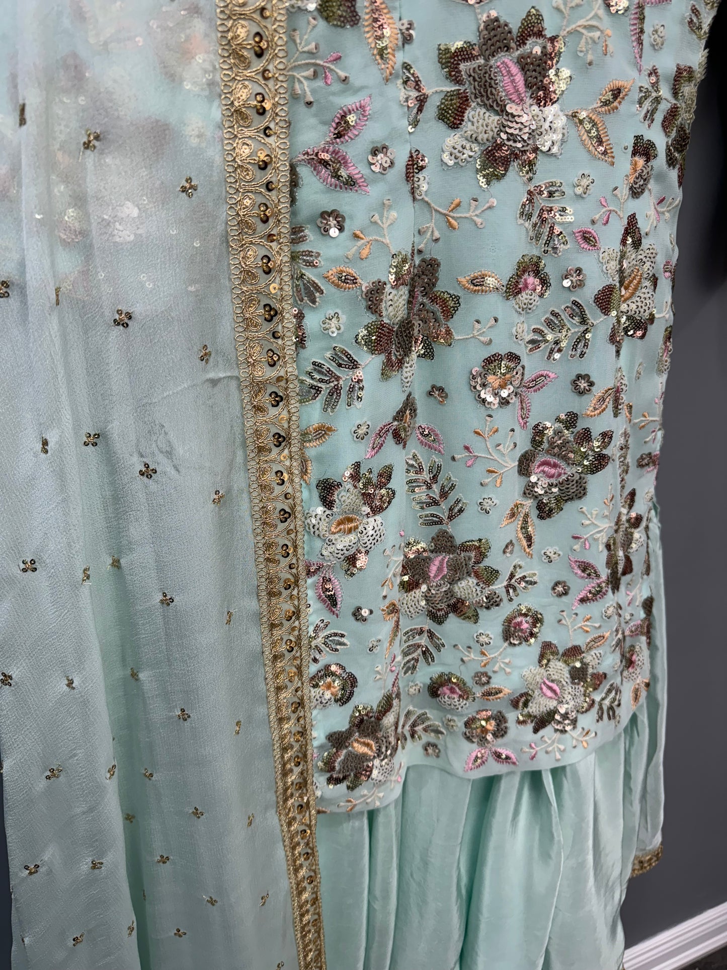 Royal Sippi Neel Pista Guccha Gharara Suit