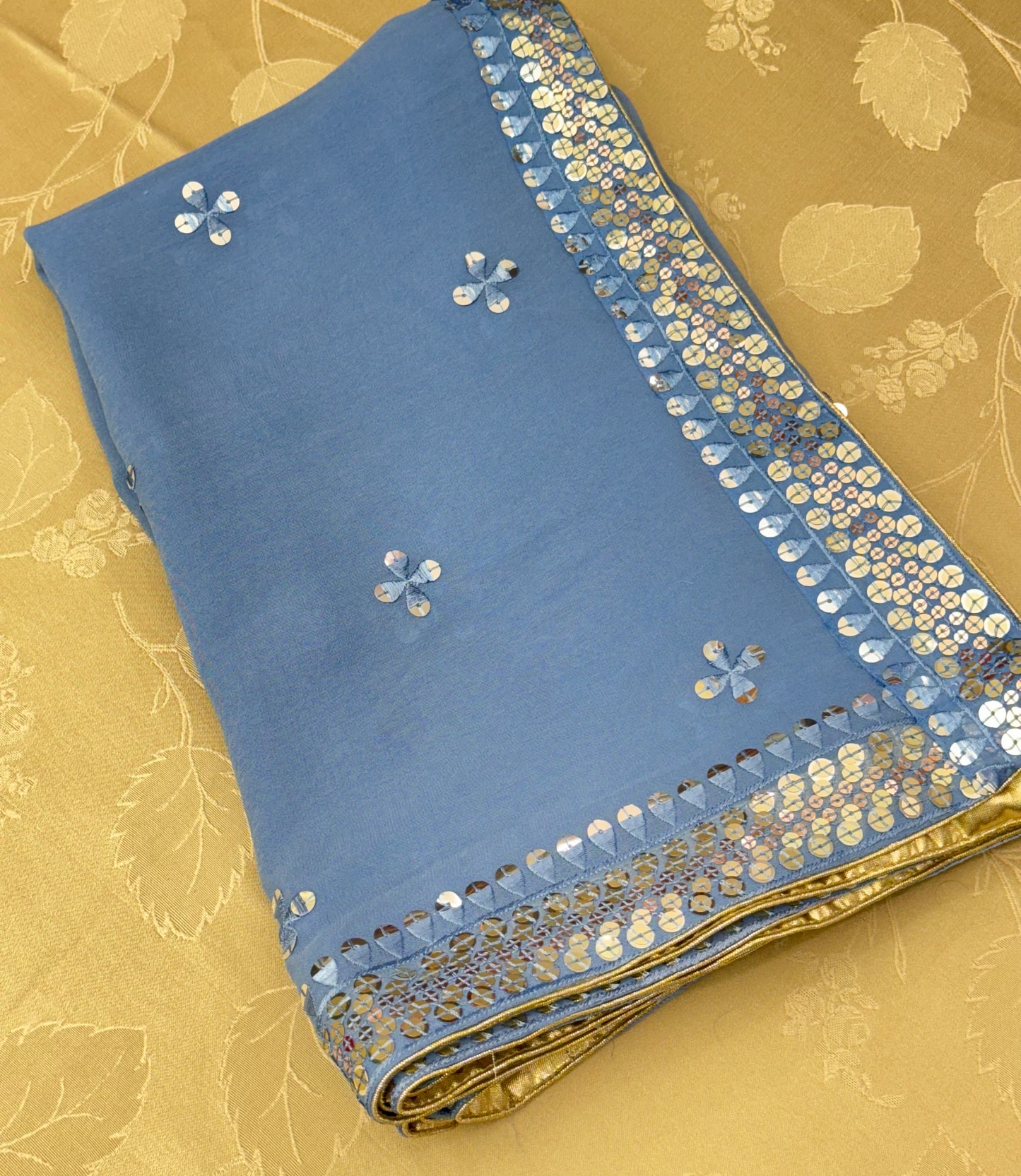 Sequence Work Ice Blue Gharara Suit