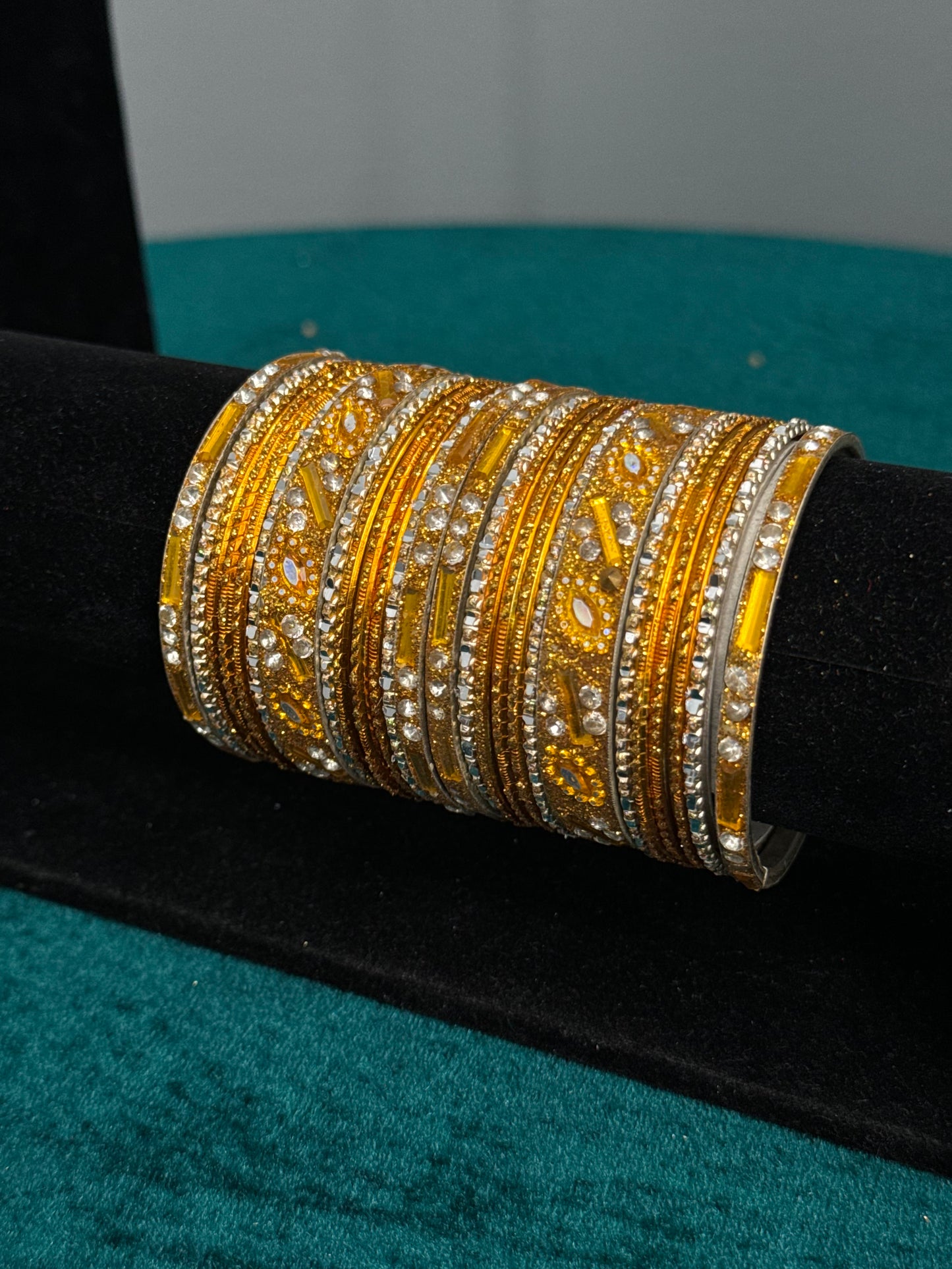 Orange and Silver Bangle Set
