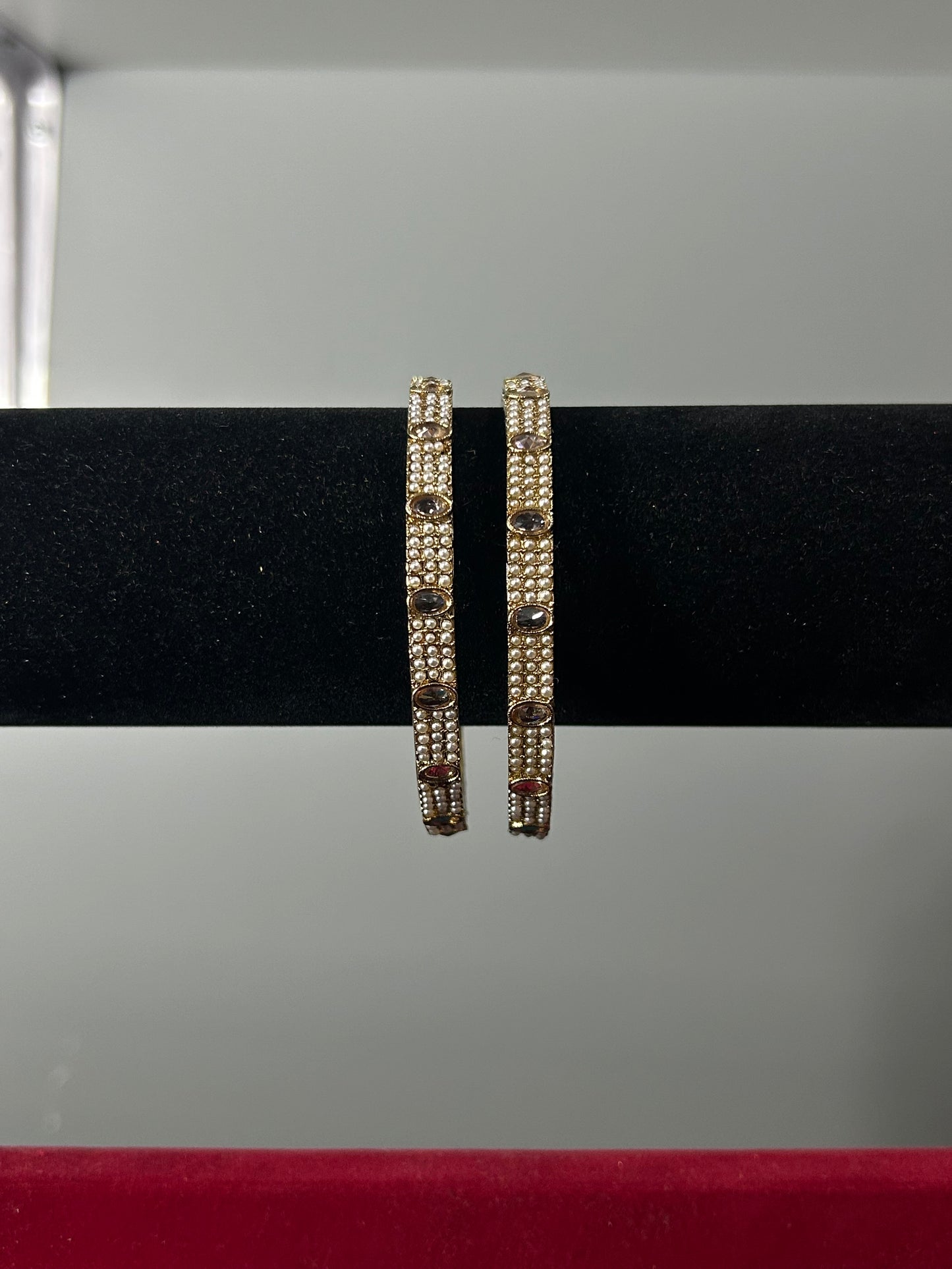 Classic Oval Stone Kada Bangles