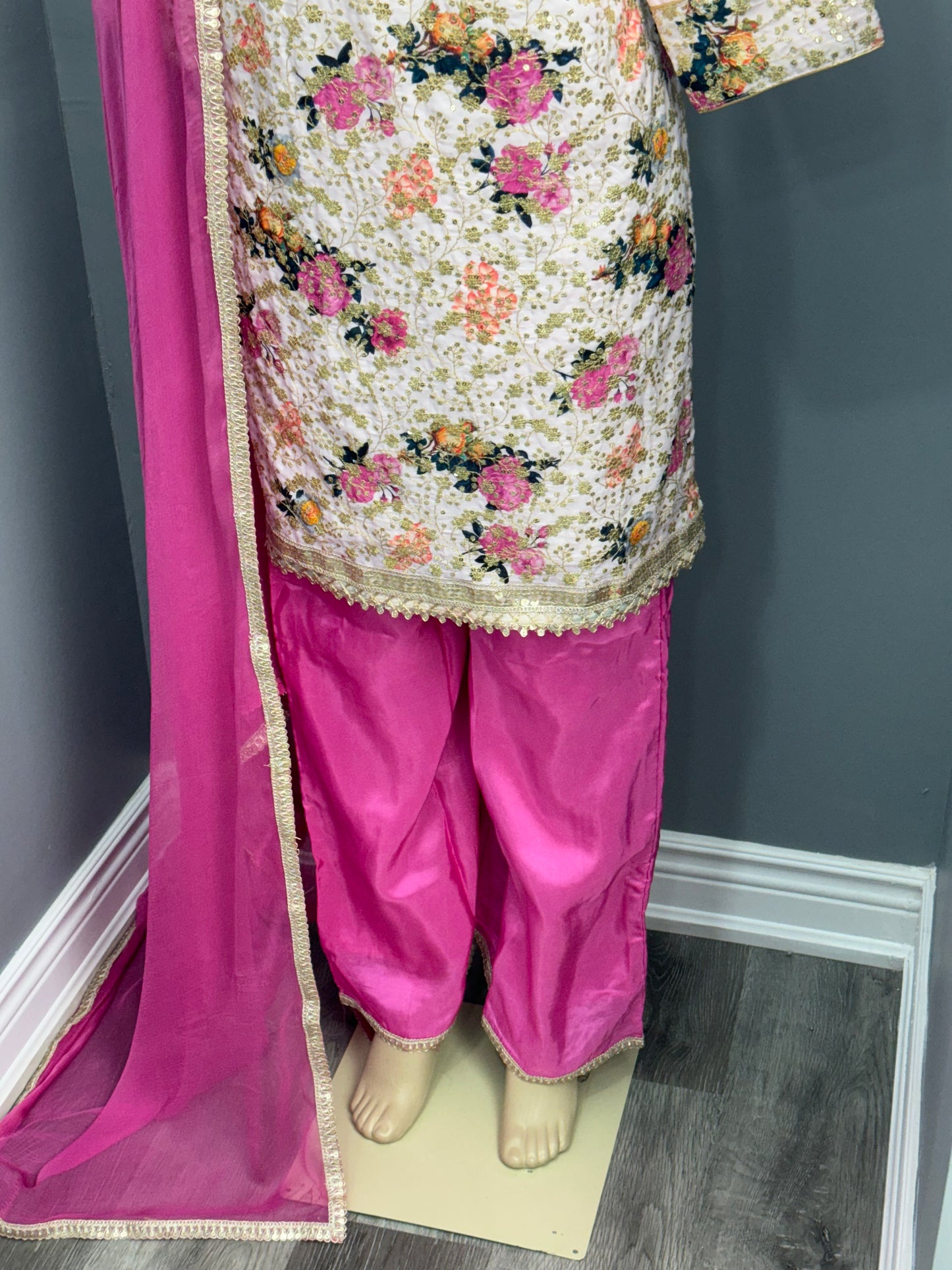 Floral Sequence Plazo Suit