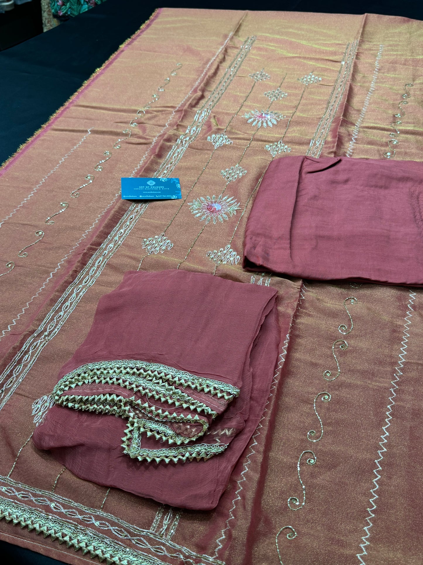 Santriaz Shimmer Unstitched Suit