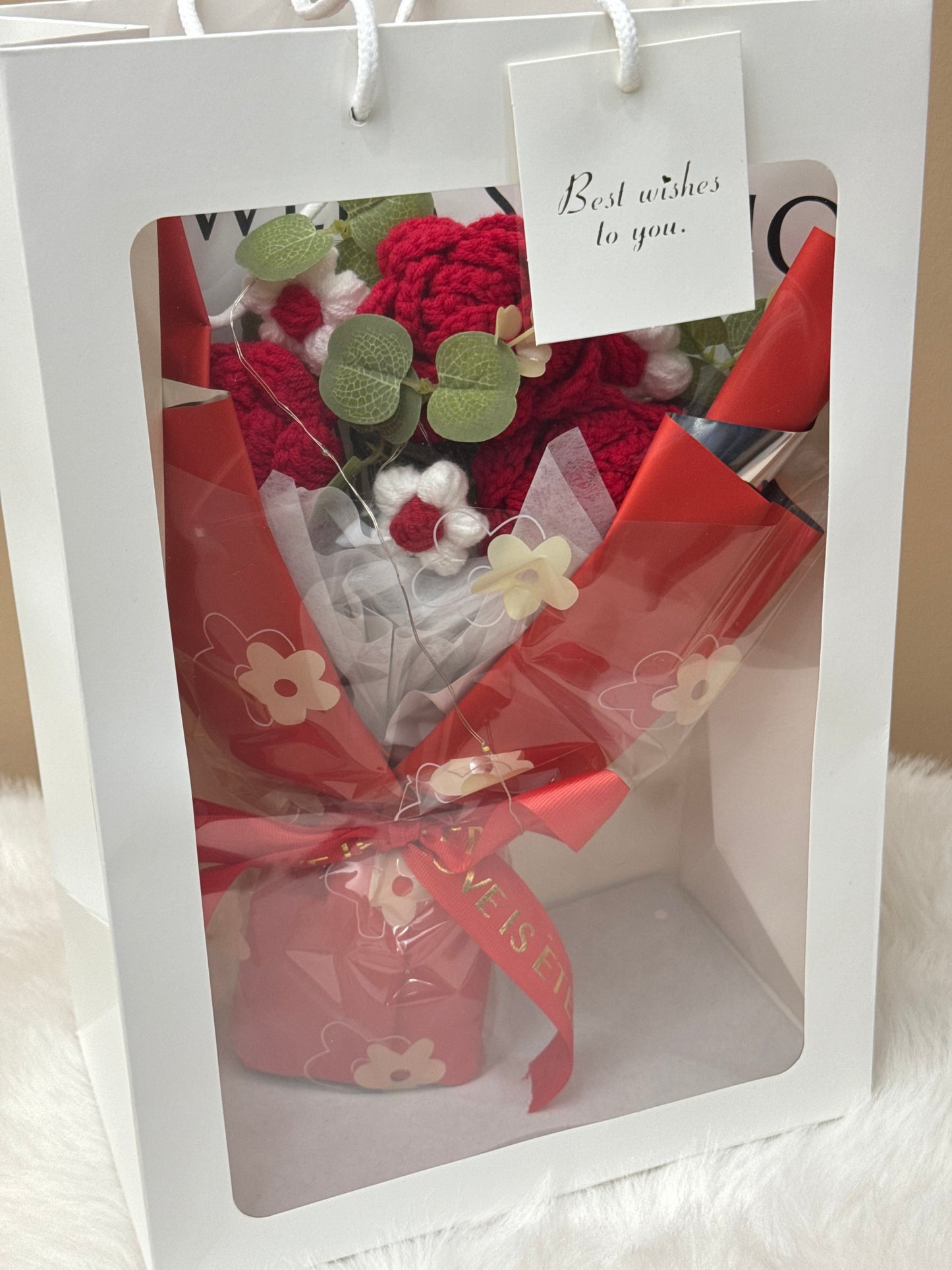 Crochet Flower Bouquets Red V2