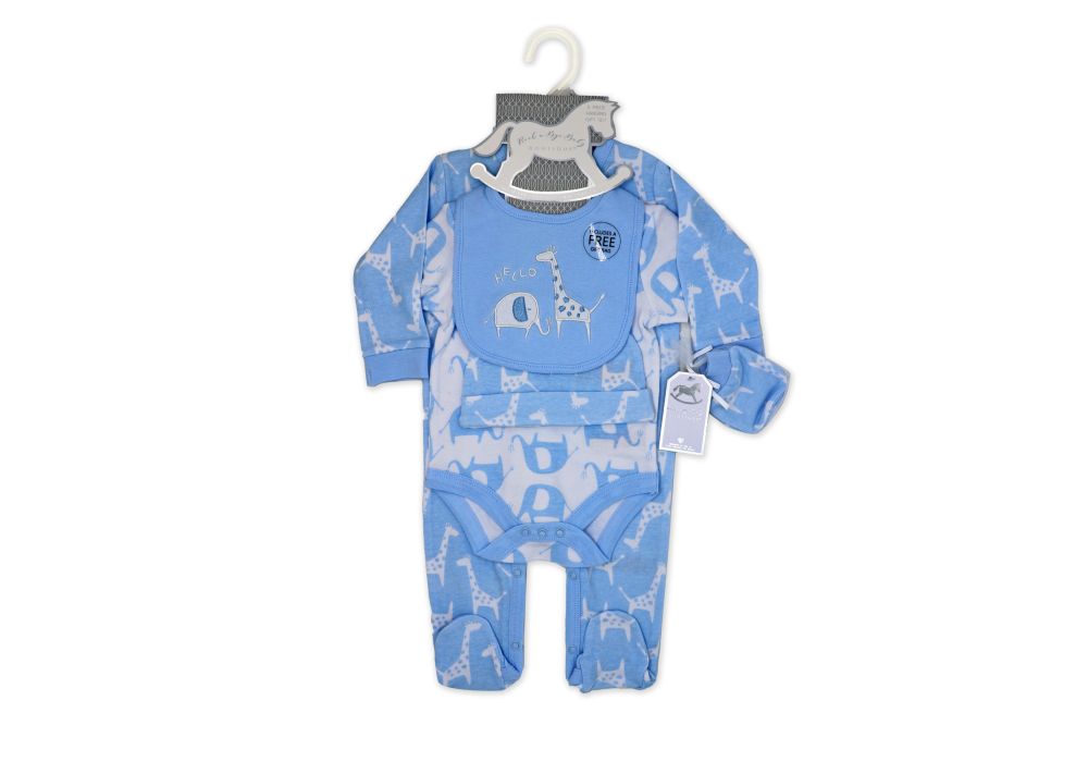 Boys 5 Piece Mesh Bag Set: Blue Safari