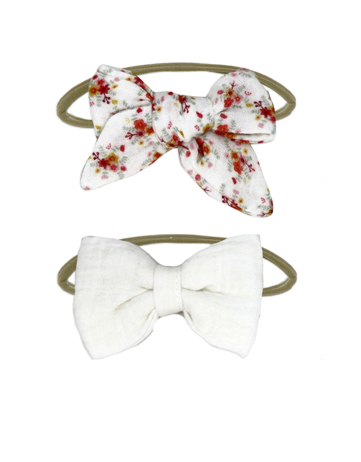 3 pc Bib and Headbands - Flowers