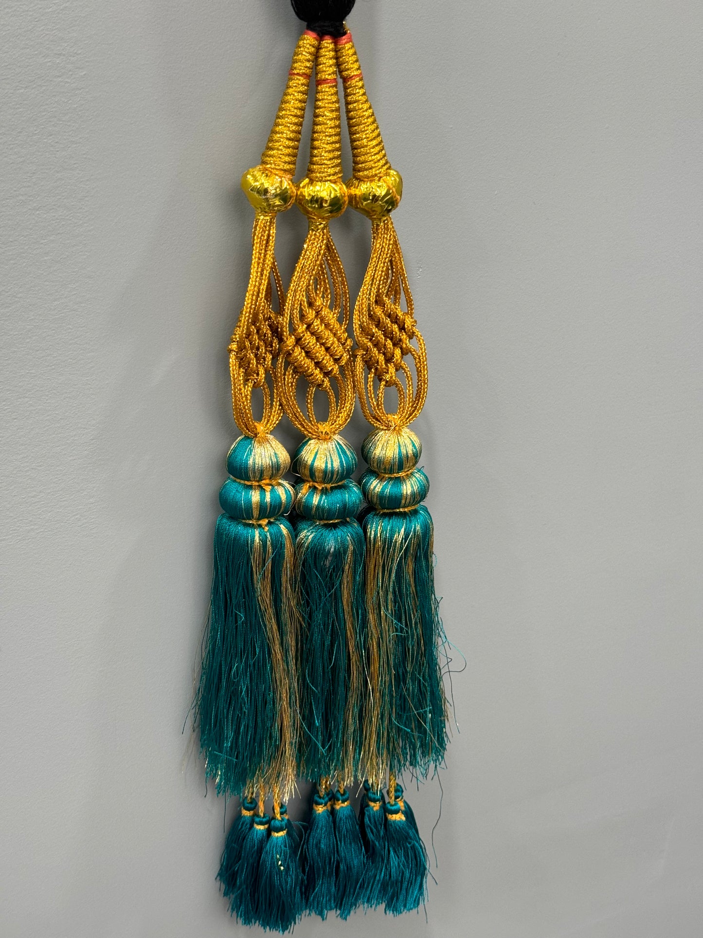 Teal and Gold Double Layer Latkan Prandi