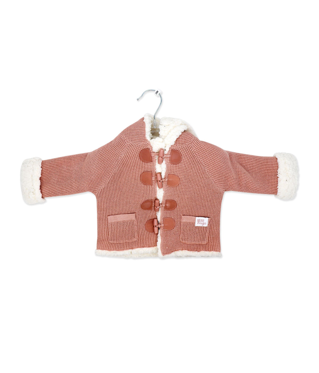 Knit Cardigan with Sherpa Lining- Pink