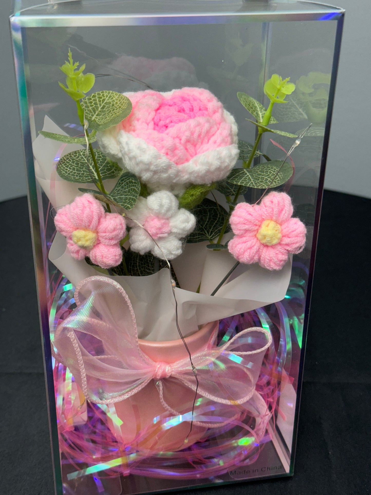 Crochet Flower Bouquets Light Pink
