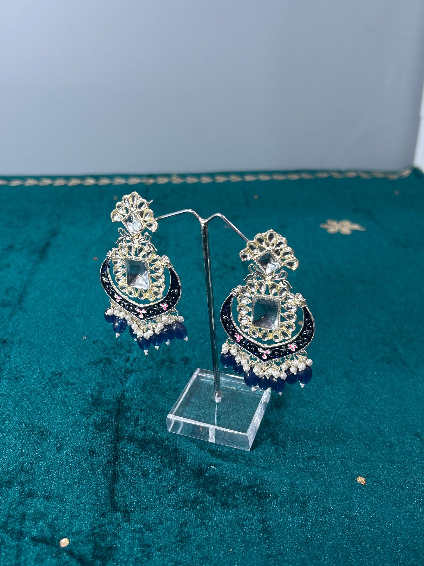 Navy Chandni Earrings