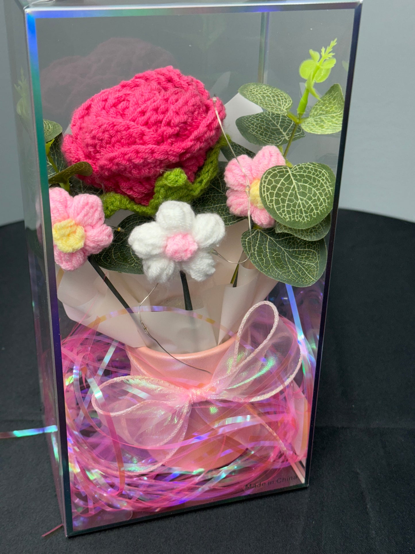 Crochet Flower Bouquets Hot Pink