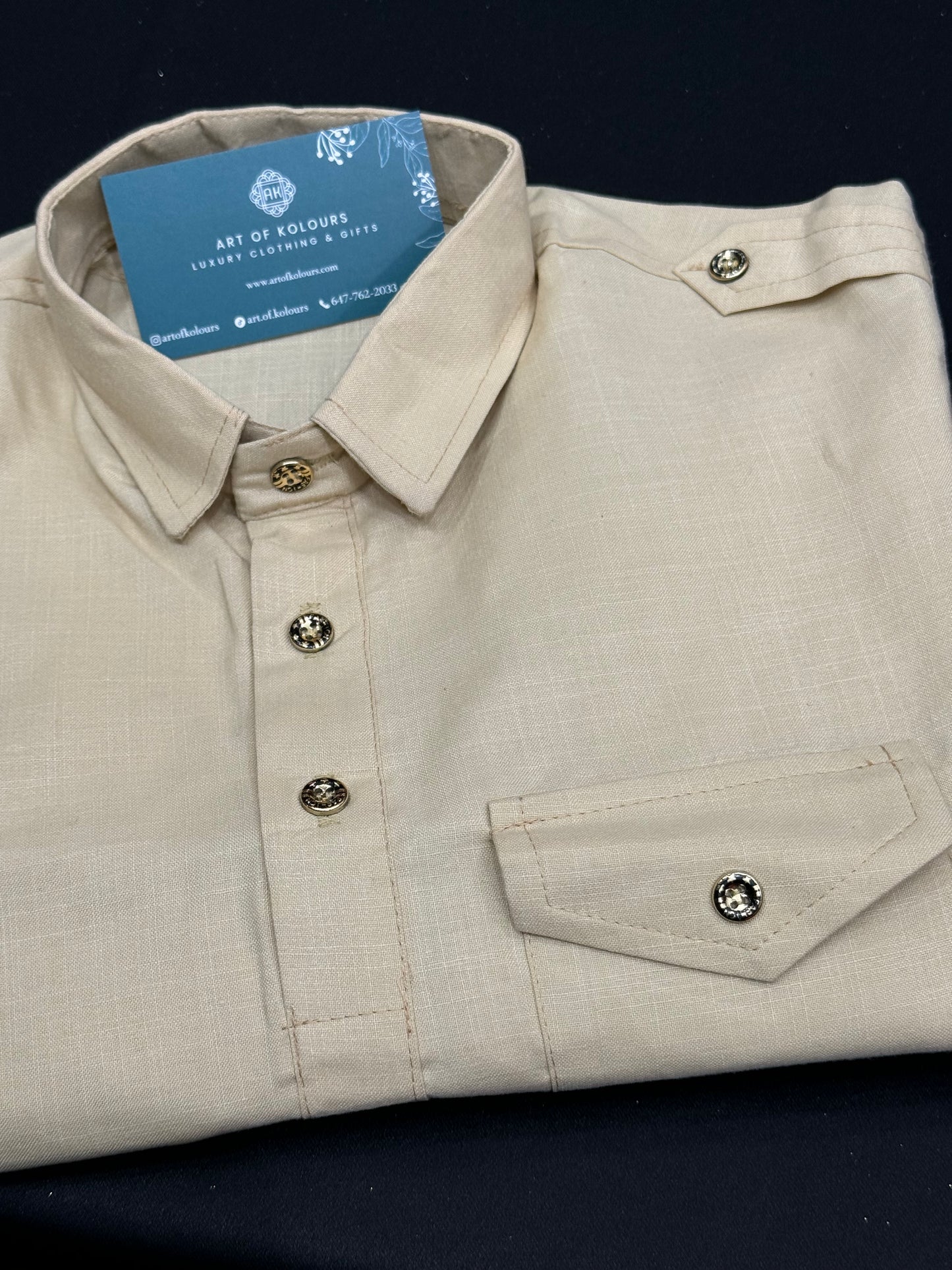 Diljit Boys Kurta Pajama- Tan