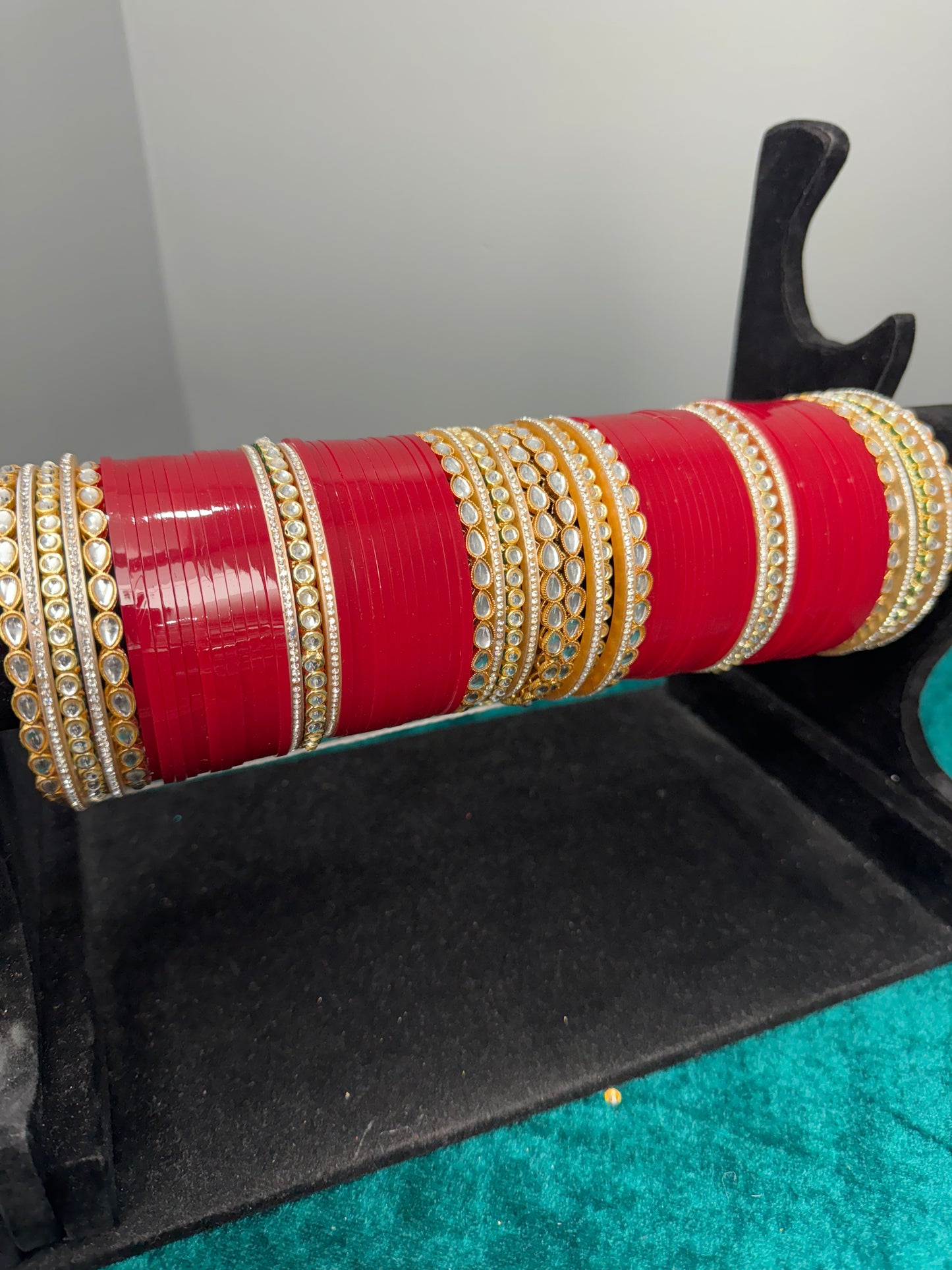 Deep Magenta Kundan Bridal Chura