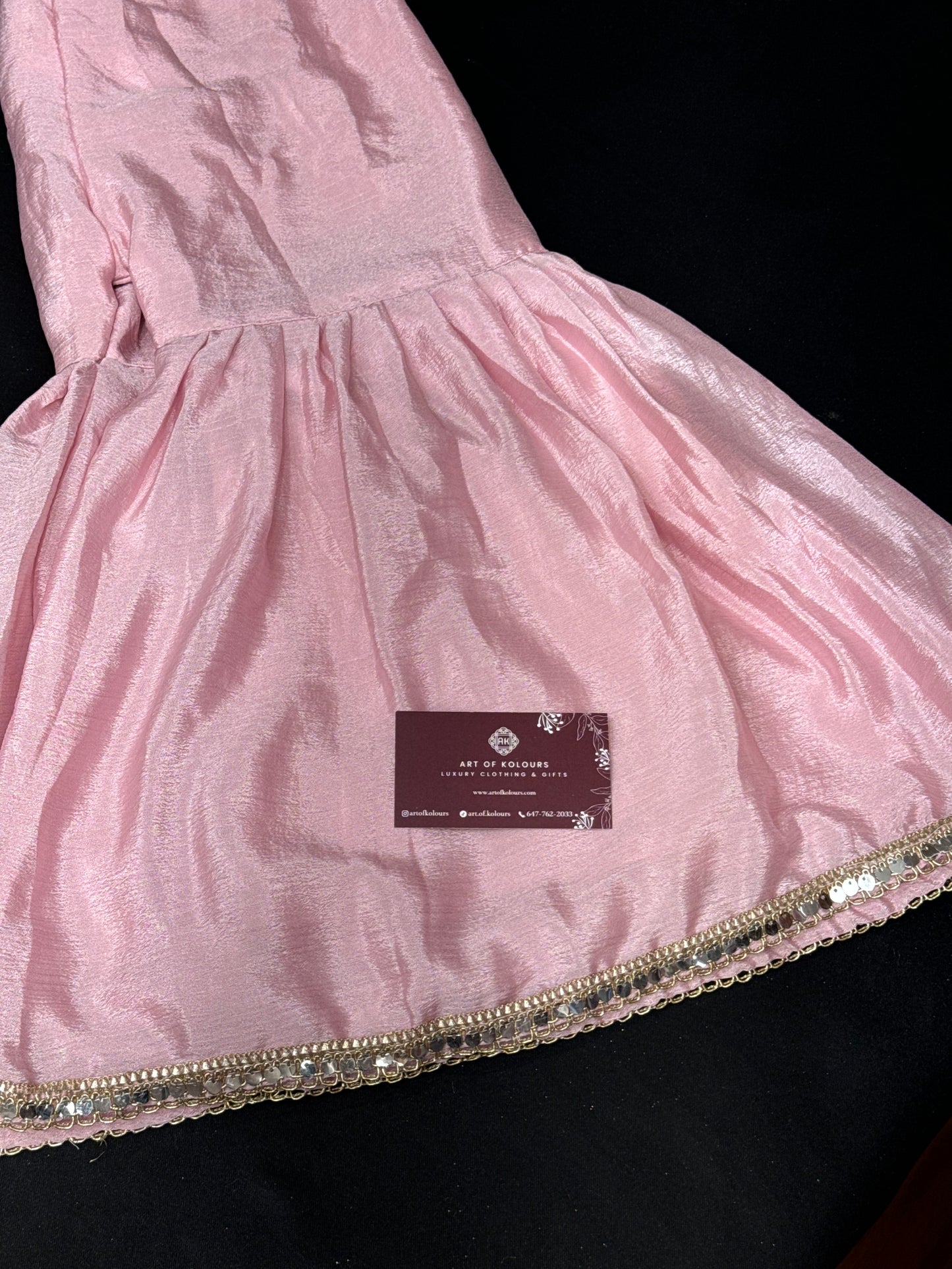 Ahana Kids Gharara Suit- Baby Pink