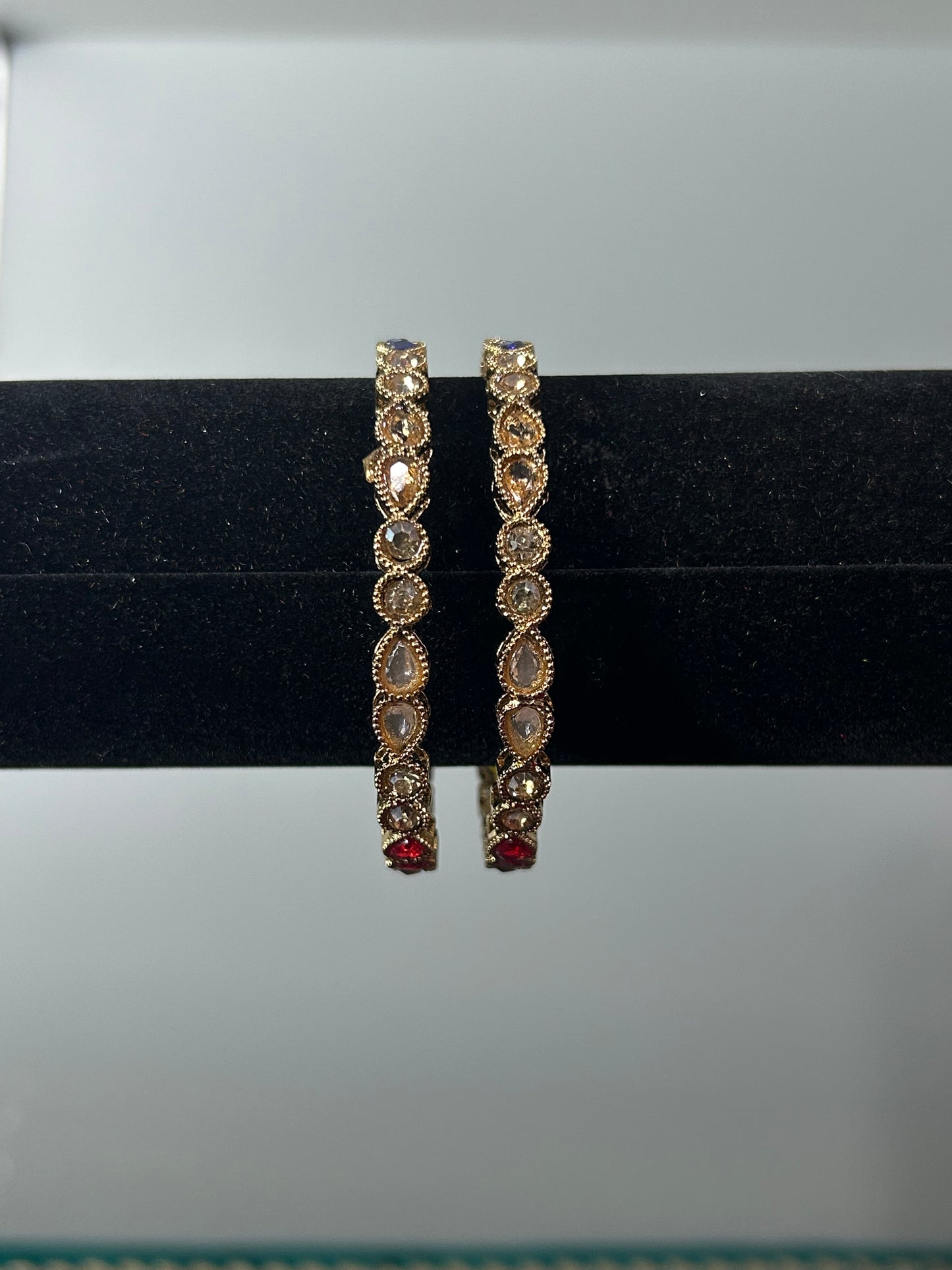 Multicolour Teardrop Kada Bangles