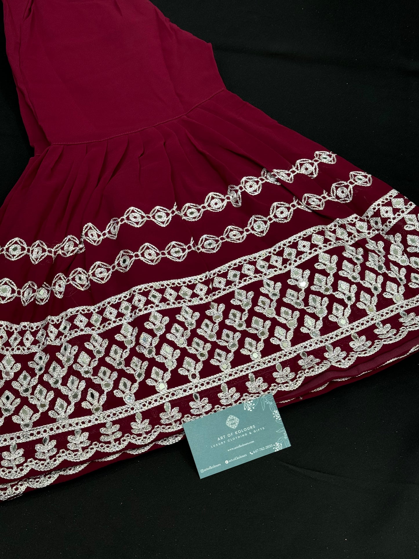 Vanya Kids Gharara Suit- Maroon