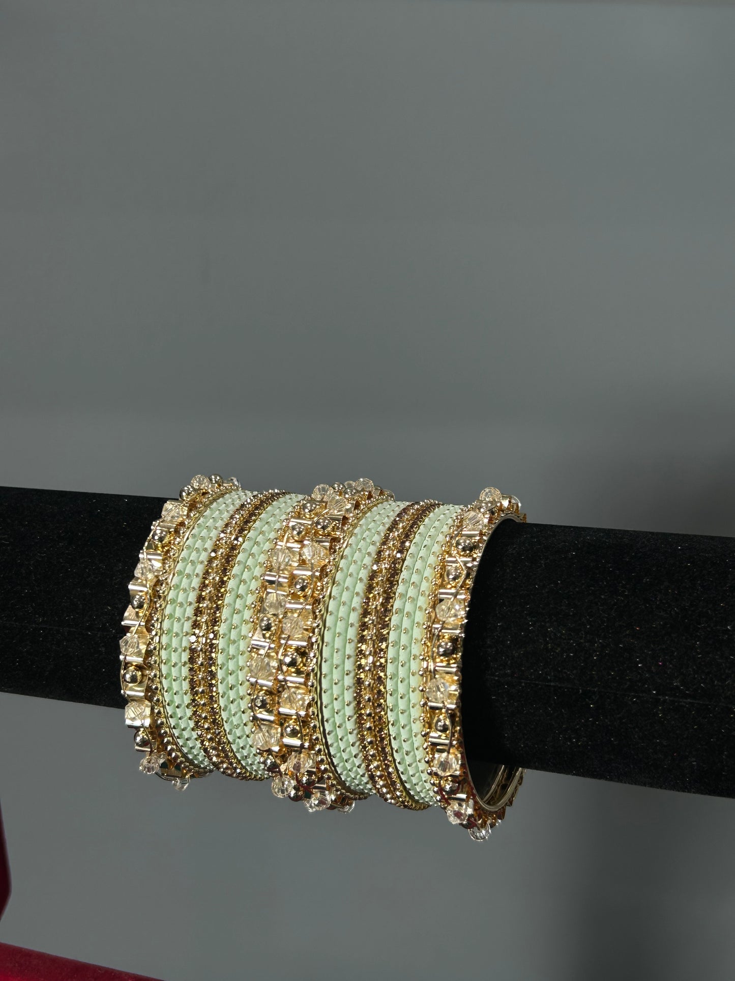 Mint Green Golden Grace Bangles