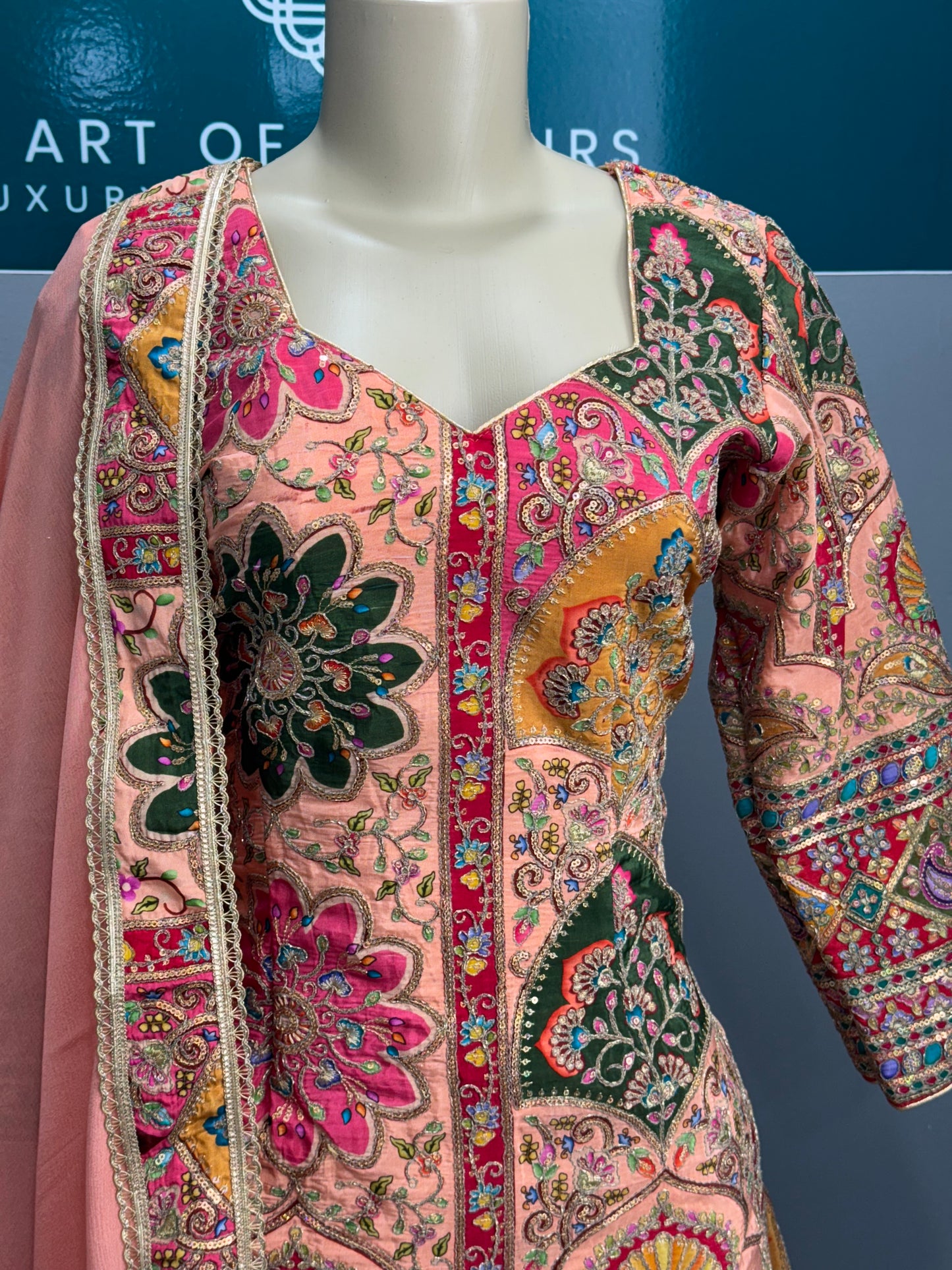 Position Work Sharara Suit- AK3536-0426