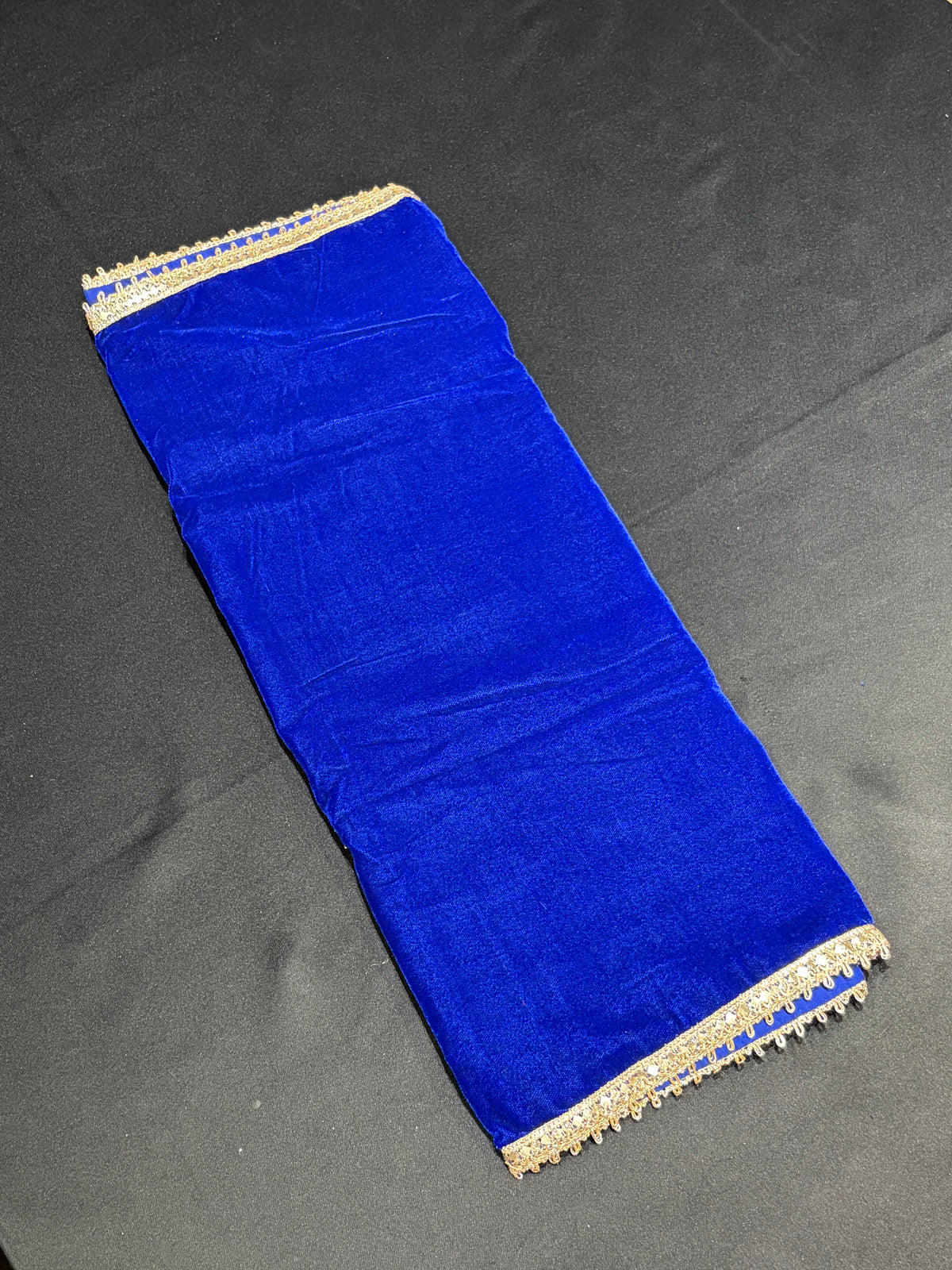 Royal Blue Velvet Gota Patti Frock Salwar