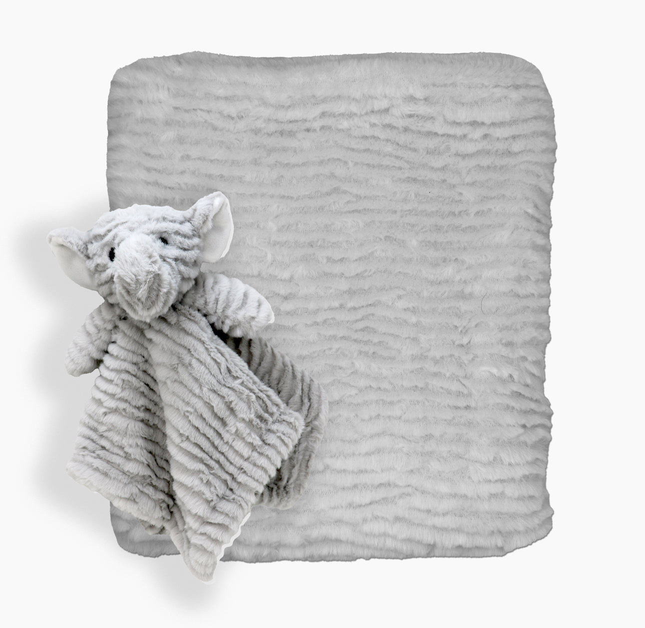 Blanket and Buddy- Grey Ribbed