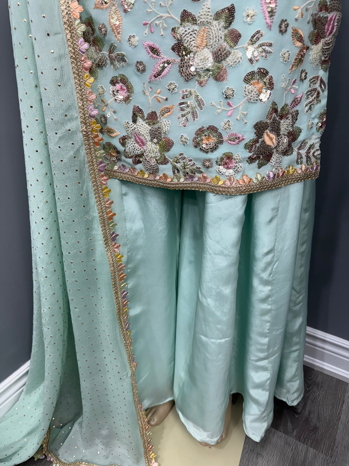 Royal Sippi Neel Pista Guccha Sharara Suit