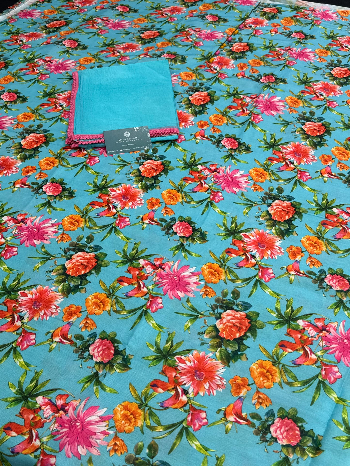 Asman Rangeen Phul Unstitched Suit