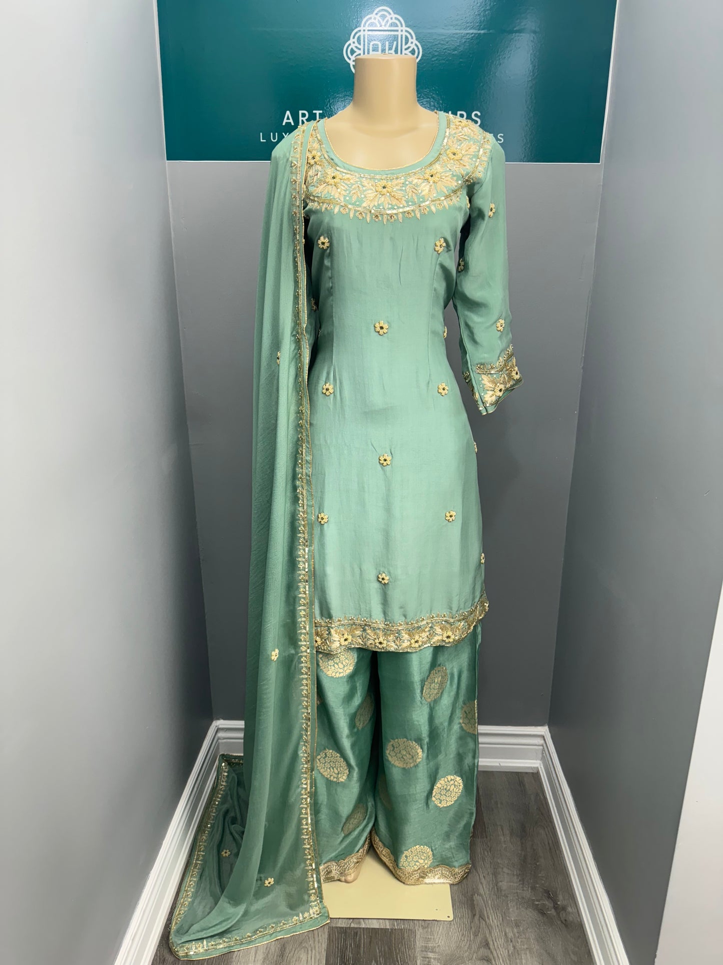 Handwork Banarsi Sharara Suit with Handwork Dupatta