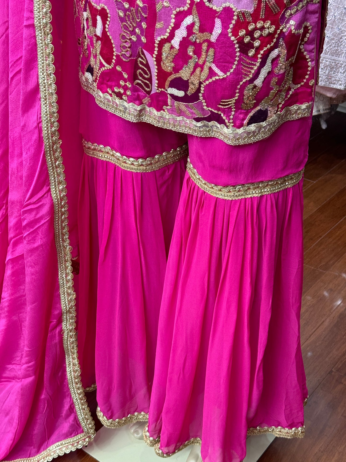 Sequence Work Multi Pink Gharara Suit