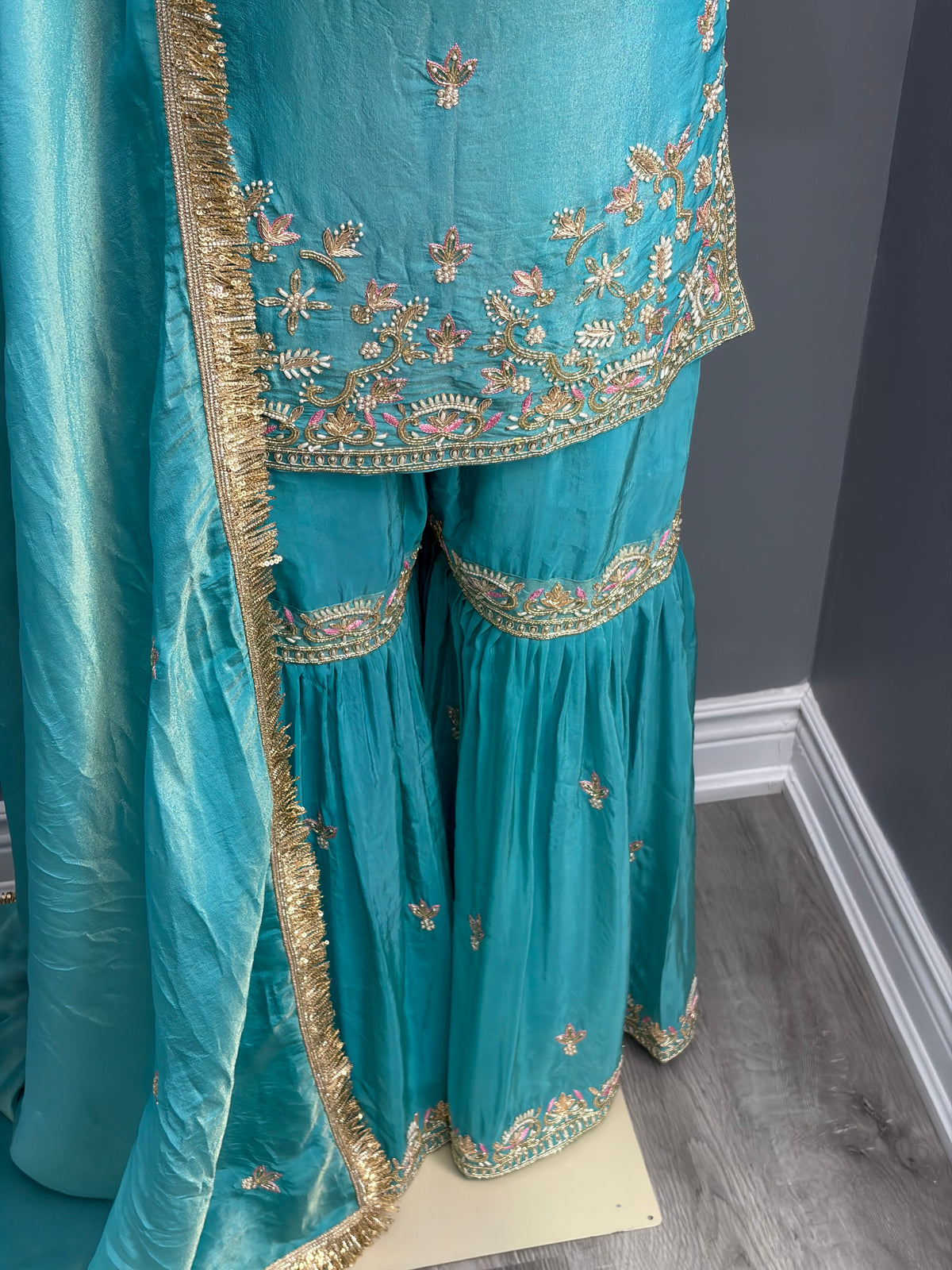 Shimmer Handwork Gharara Suit AKC-0078S
