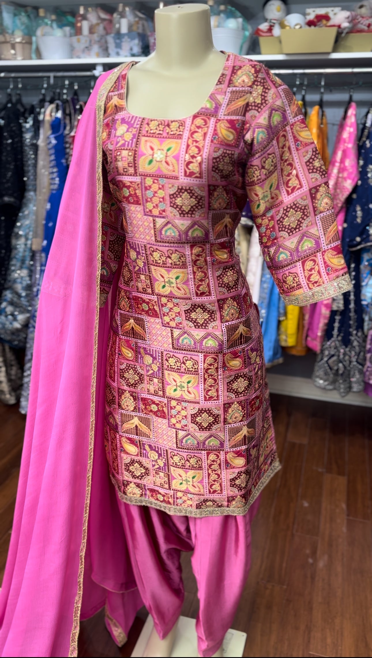 Pink Dola Silk Salwar Suit