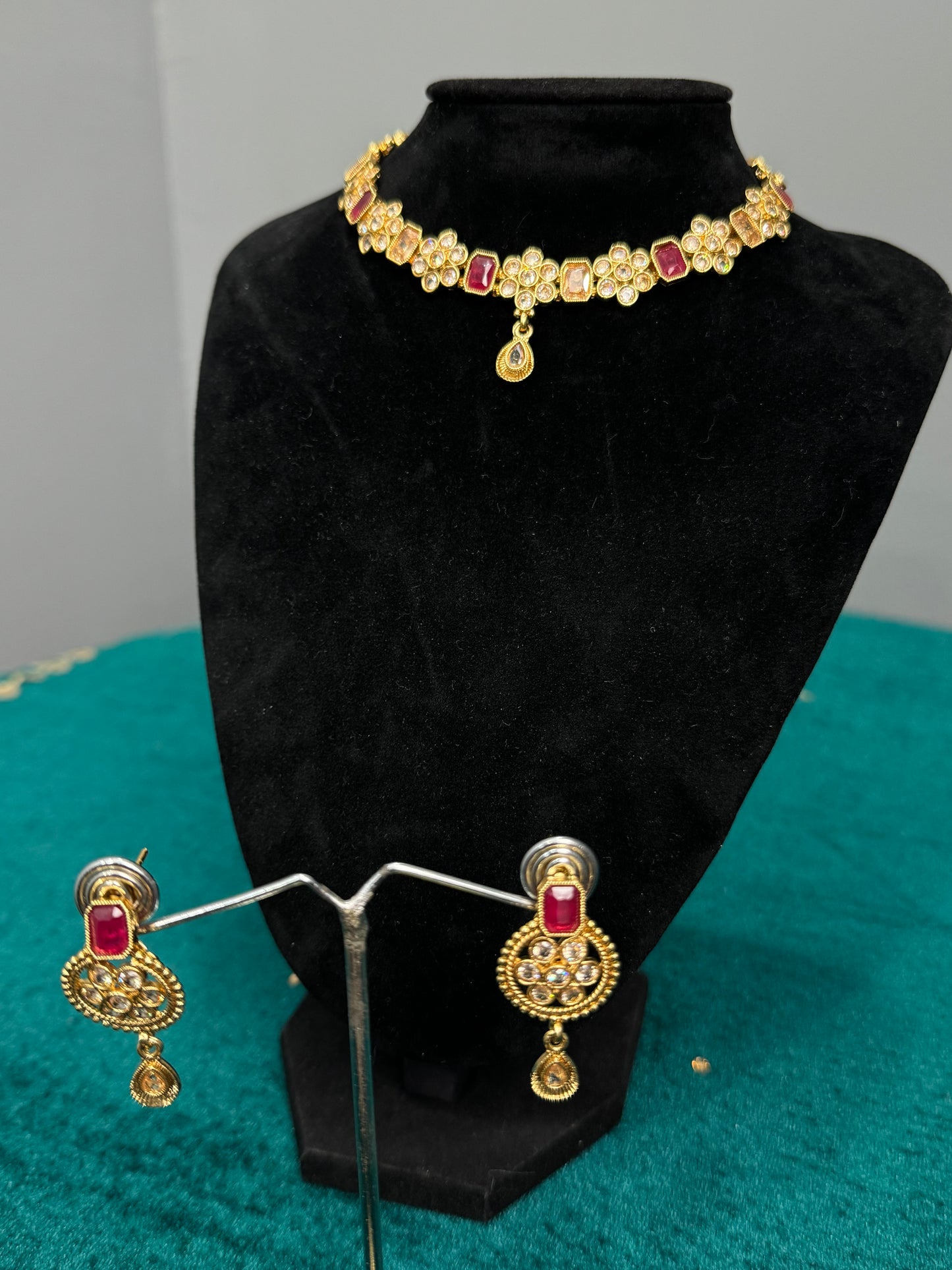 Meenakari Ruby Choker Set