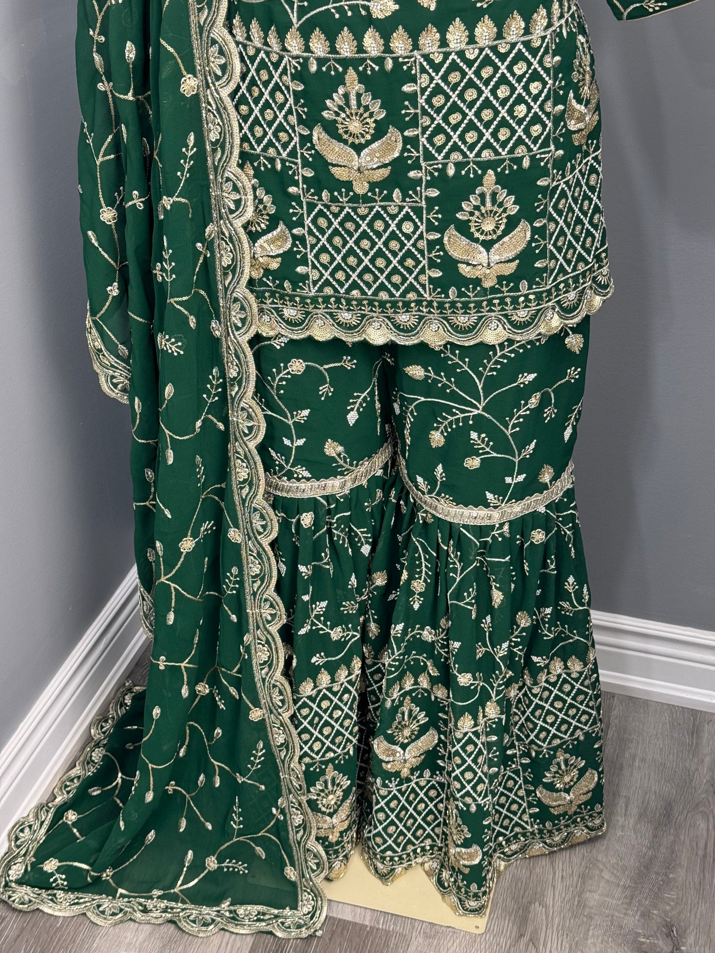 Embroidered Gharara Suit- AK8182-1125