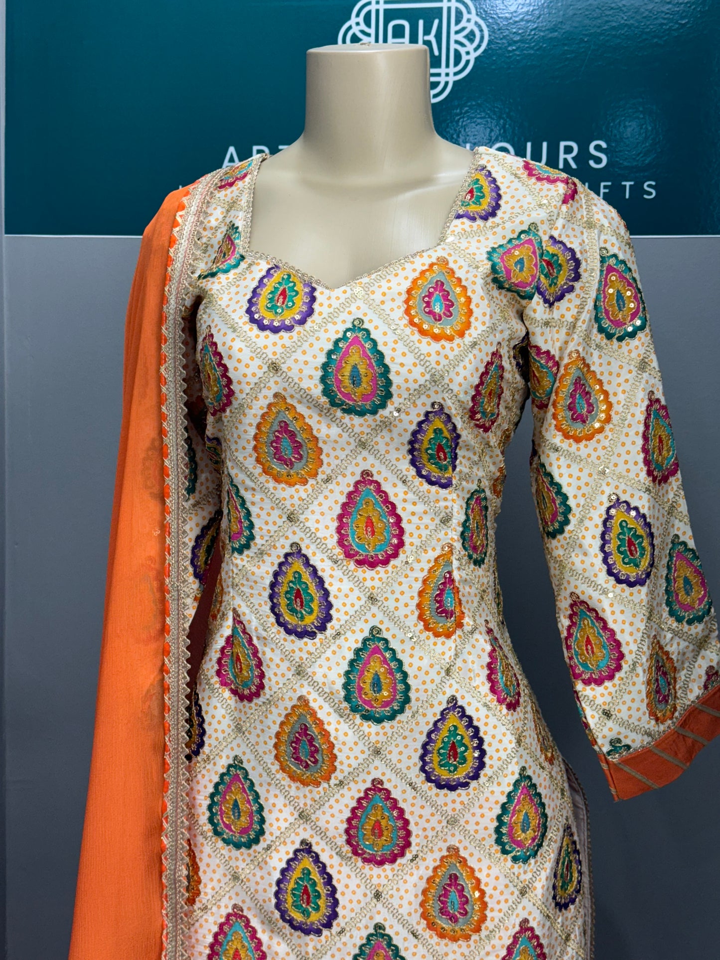 Position Work Sharara Suit- AKW0003