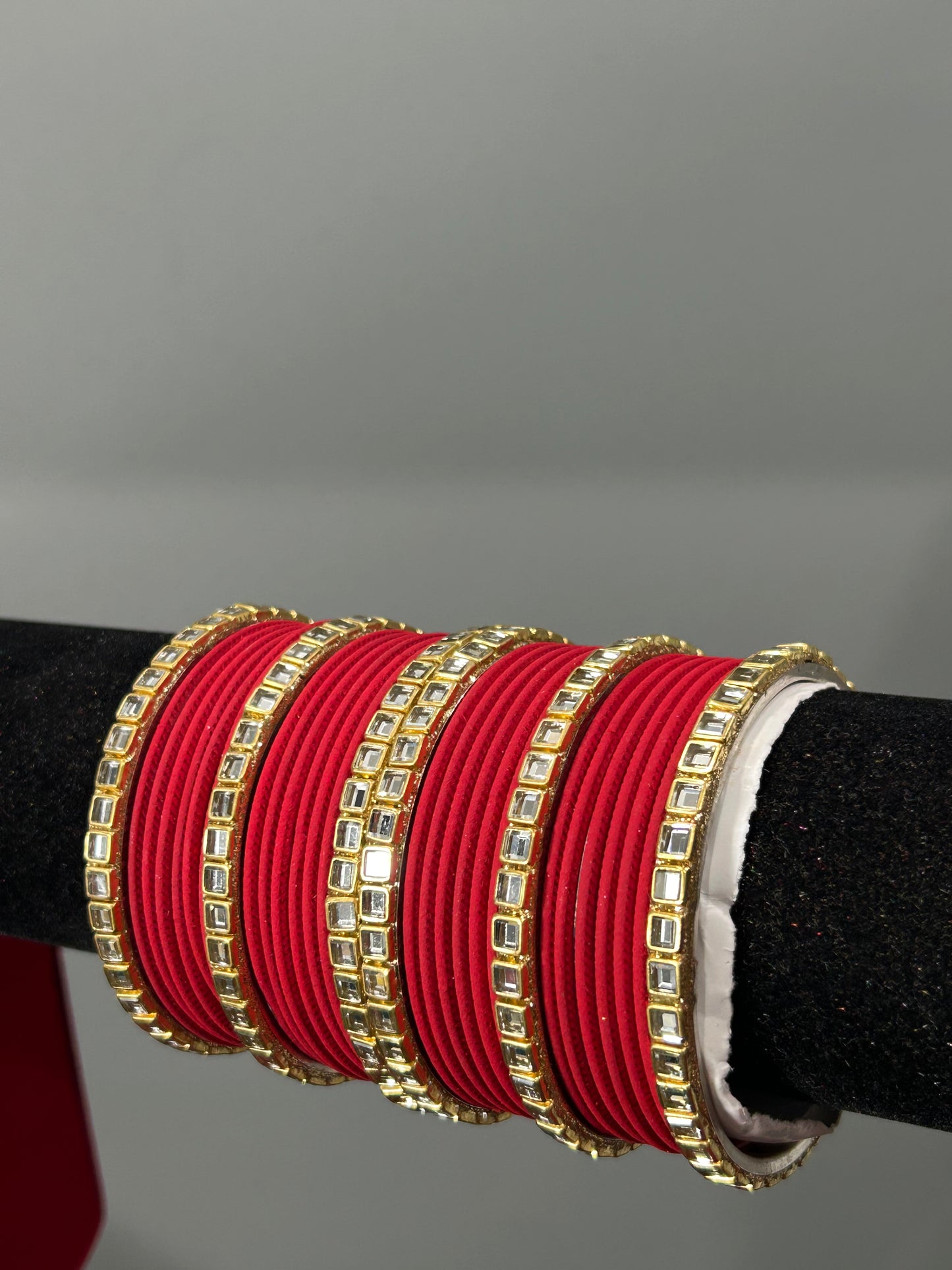 Red Mirror Bangles
