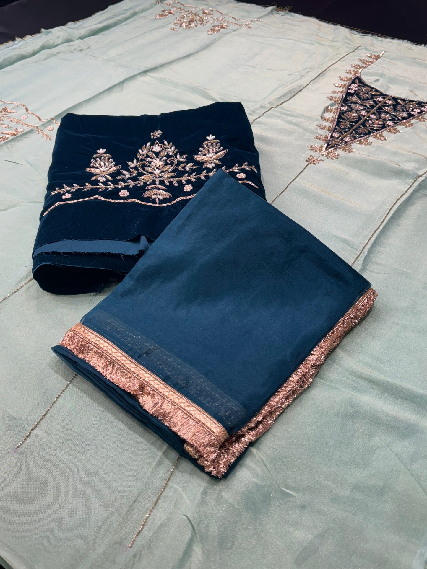 Shimmer and Velvet Unstitched Suit