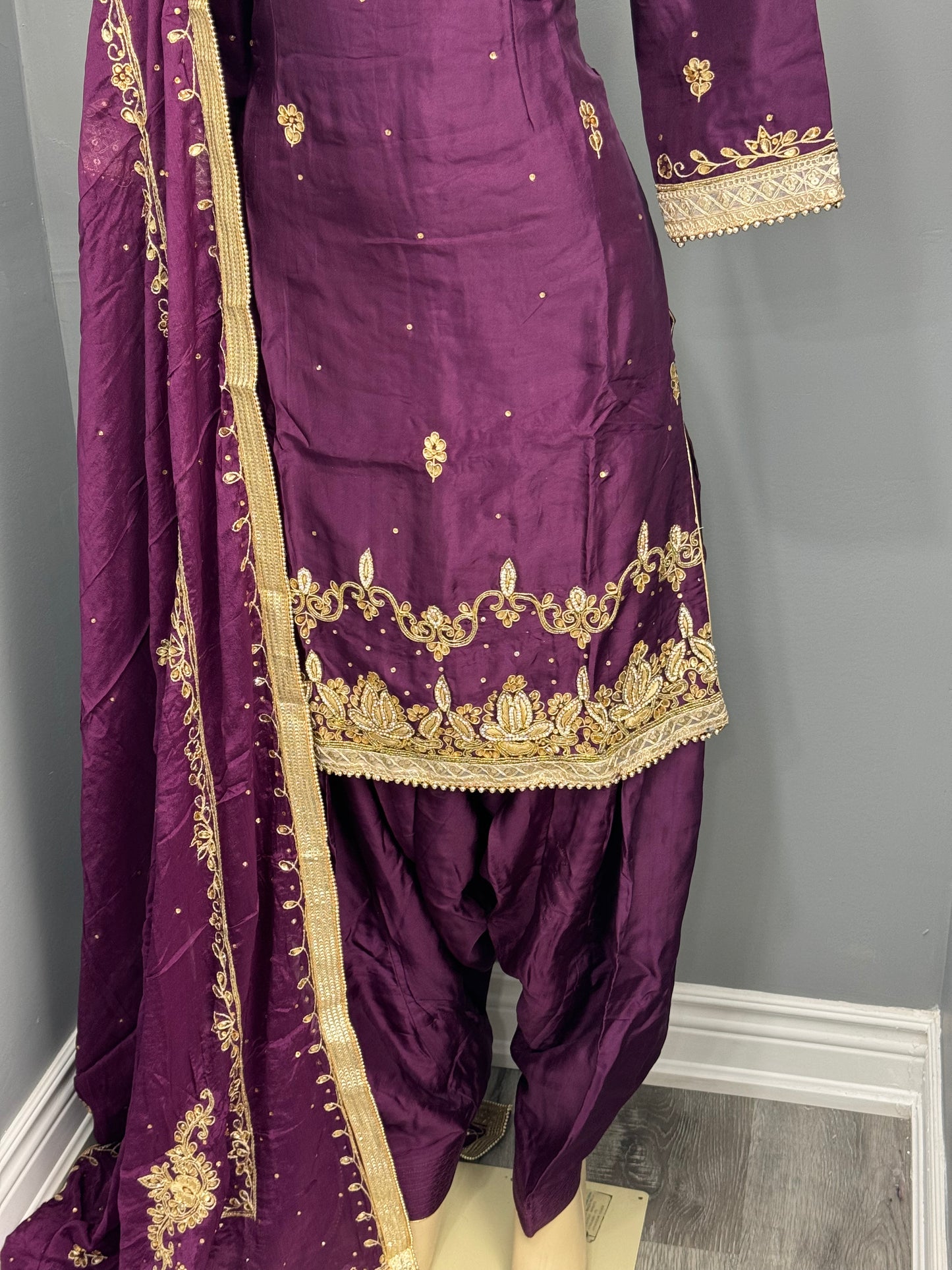 Handwork Salwar Suit- Wine