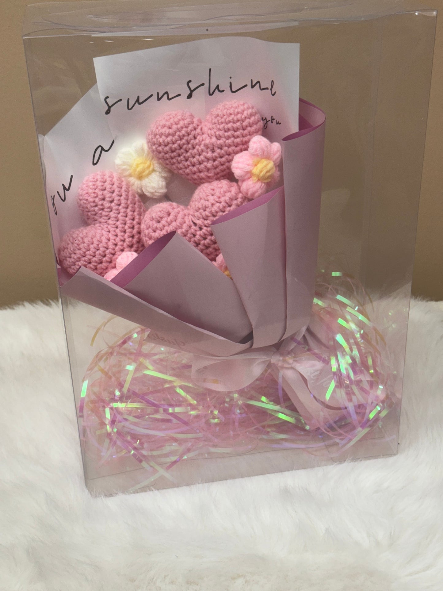 Crochet Heart Bouquets Pink V2