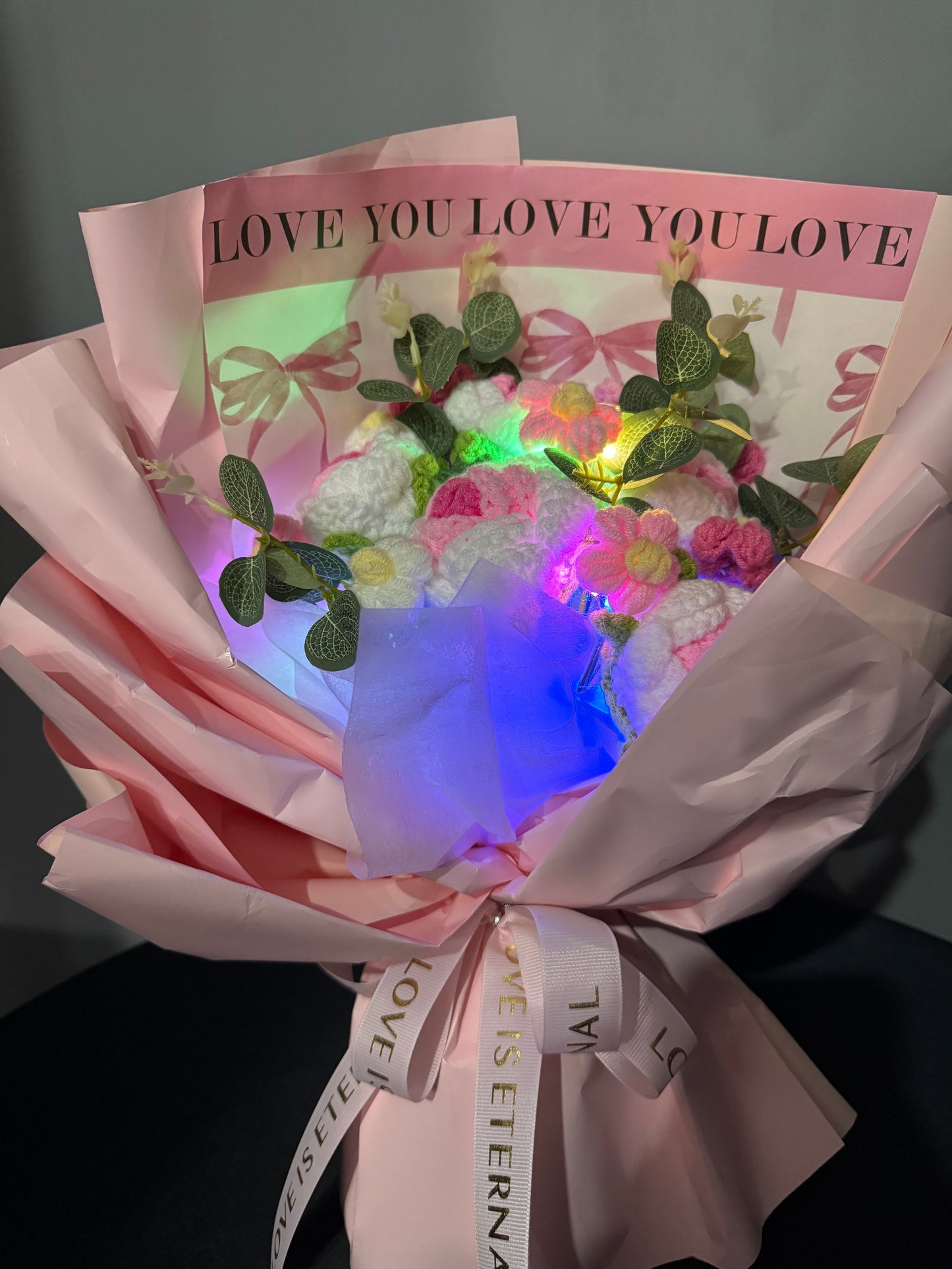 Crochet Flower Bouquets Pink Large