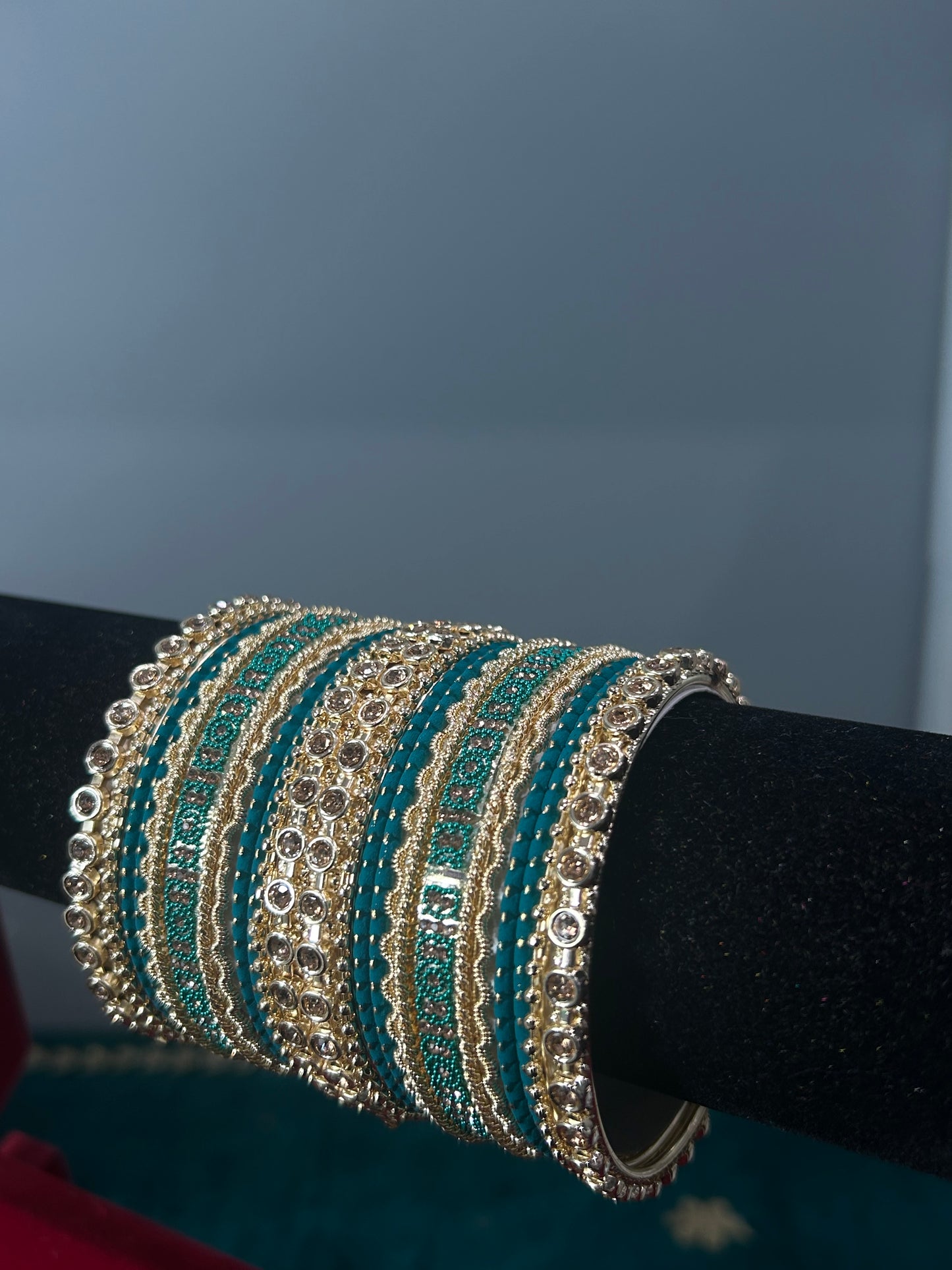 Teal Gold Noor Bangles