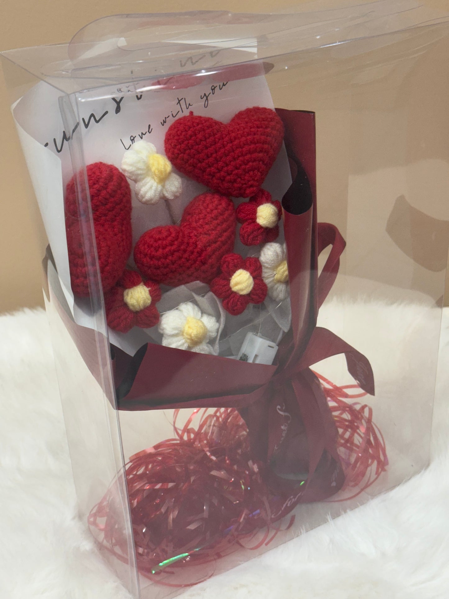 Crochet Heart Bouquets Red V2