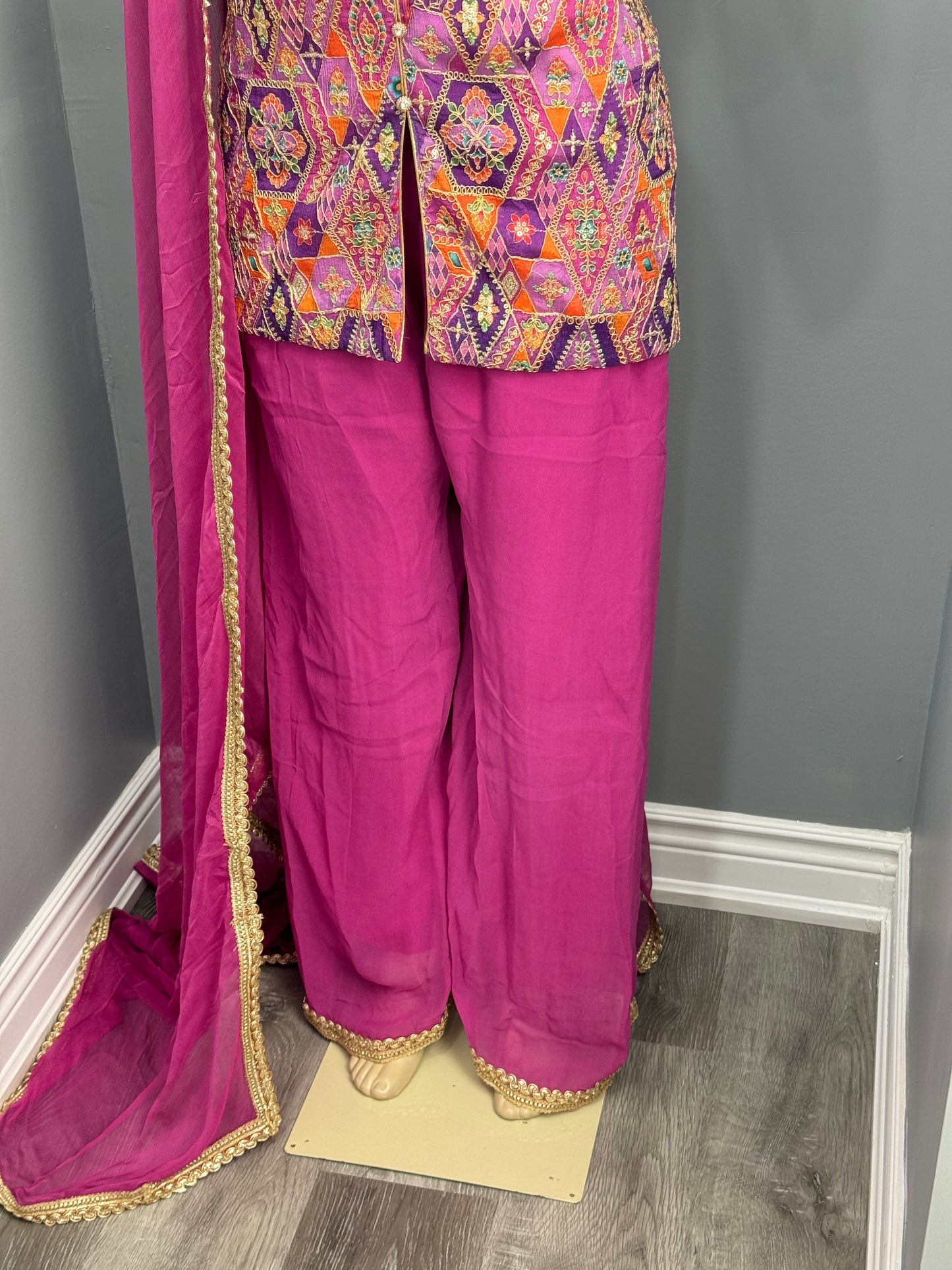 Jacket Sequence Plazo Suit