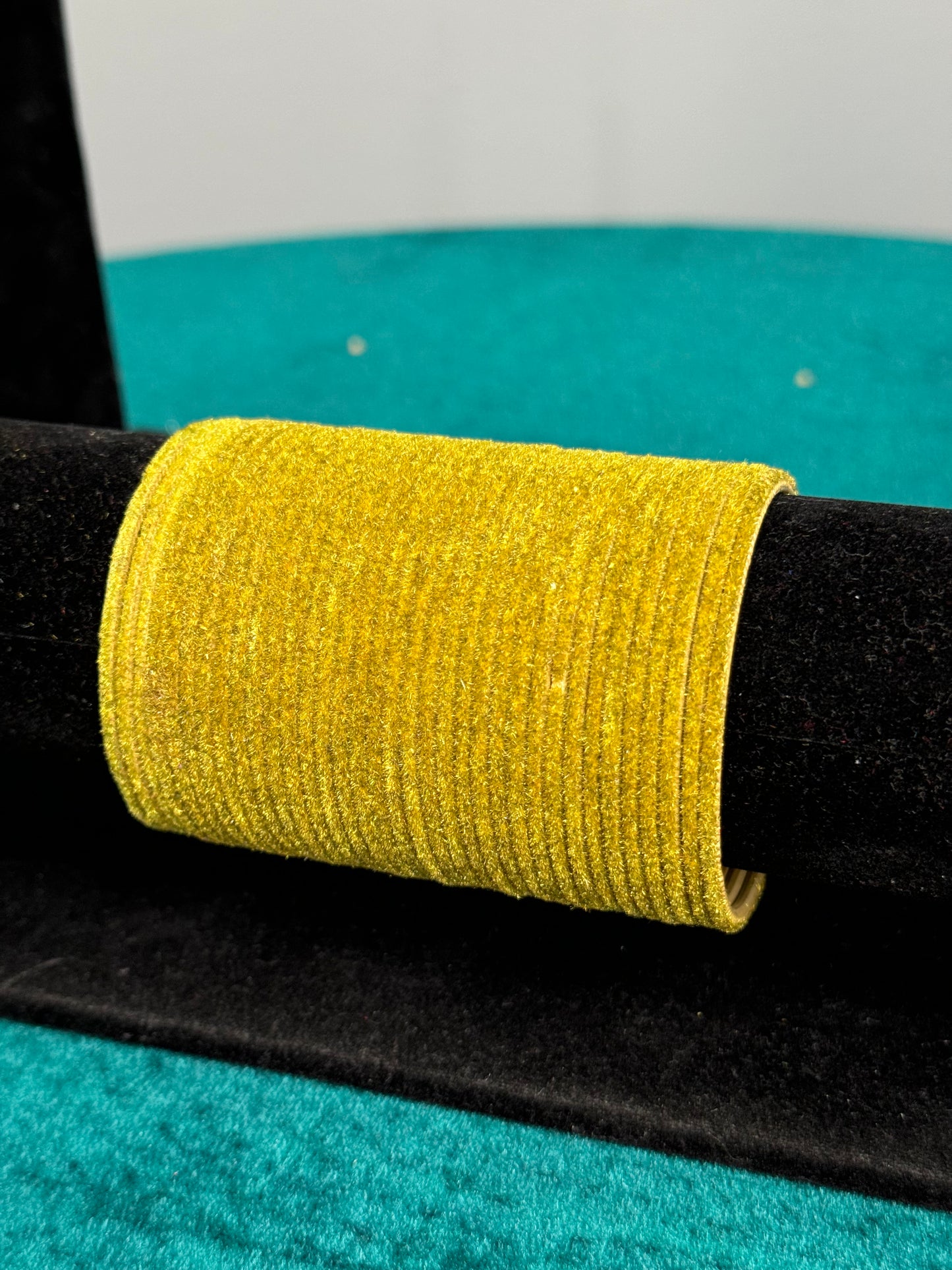 Gold Yellow Plain Velvet Bangles